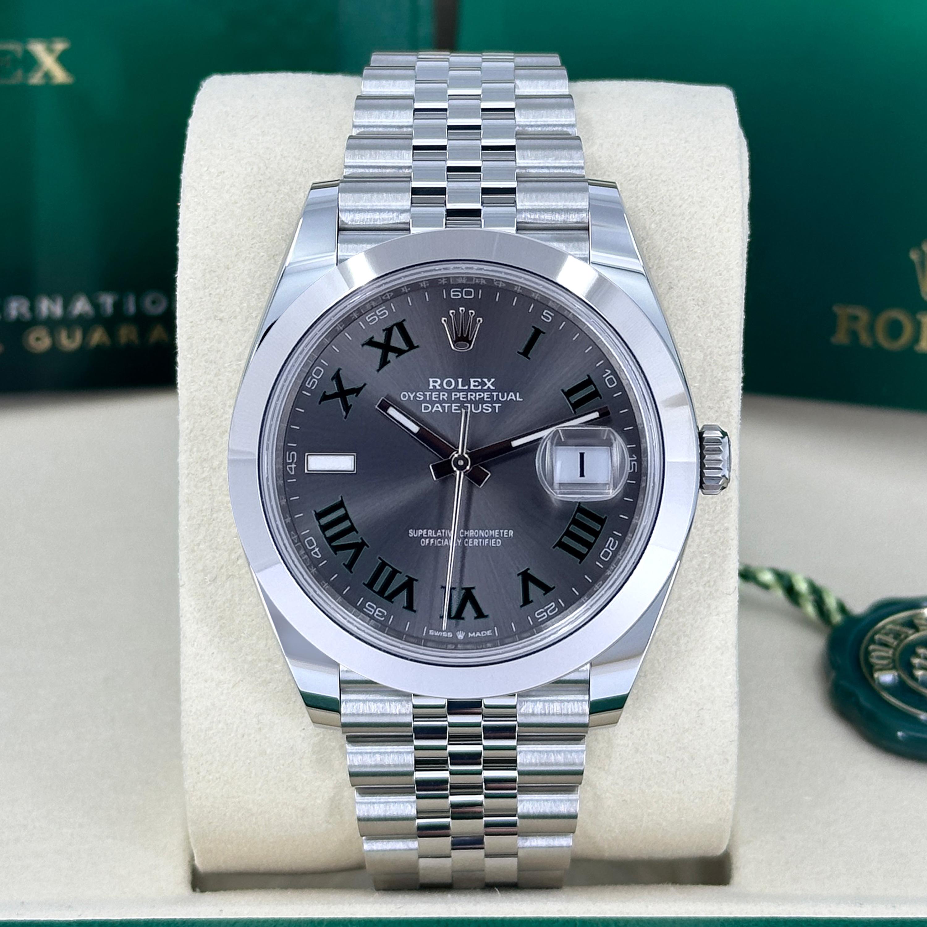 Unworn Rolex Datejust 41 Slate Jubilee Reference# 126300, Complete set, 2025 For Sale 11