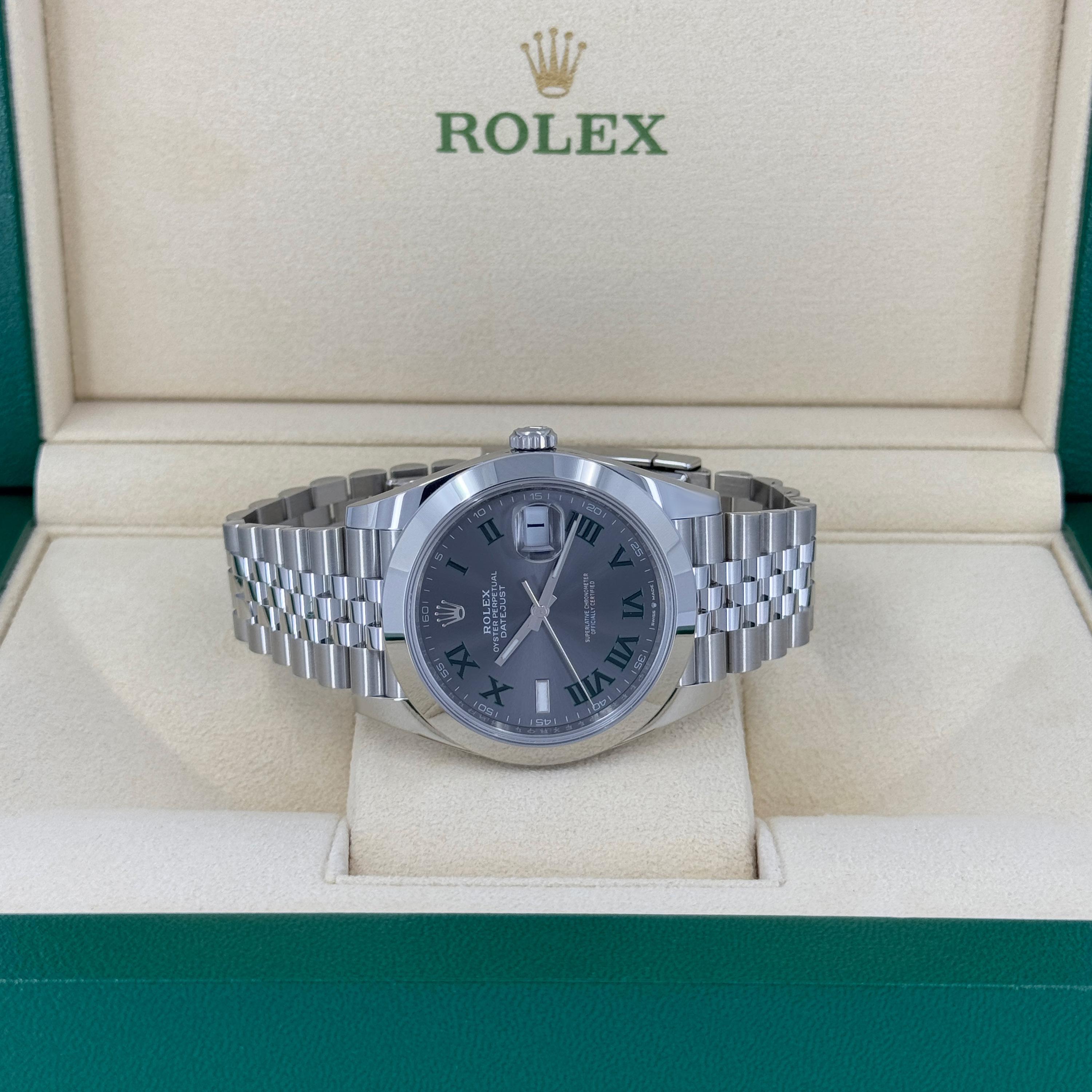 Unworn Rolex Datejust 41 Slate Jubilee Reference# 126300, Complete set, 2025 For Sale 3