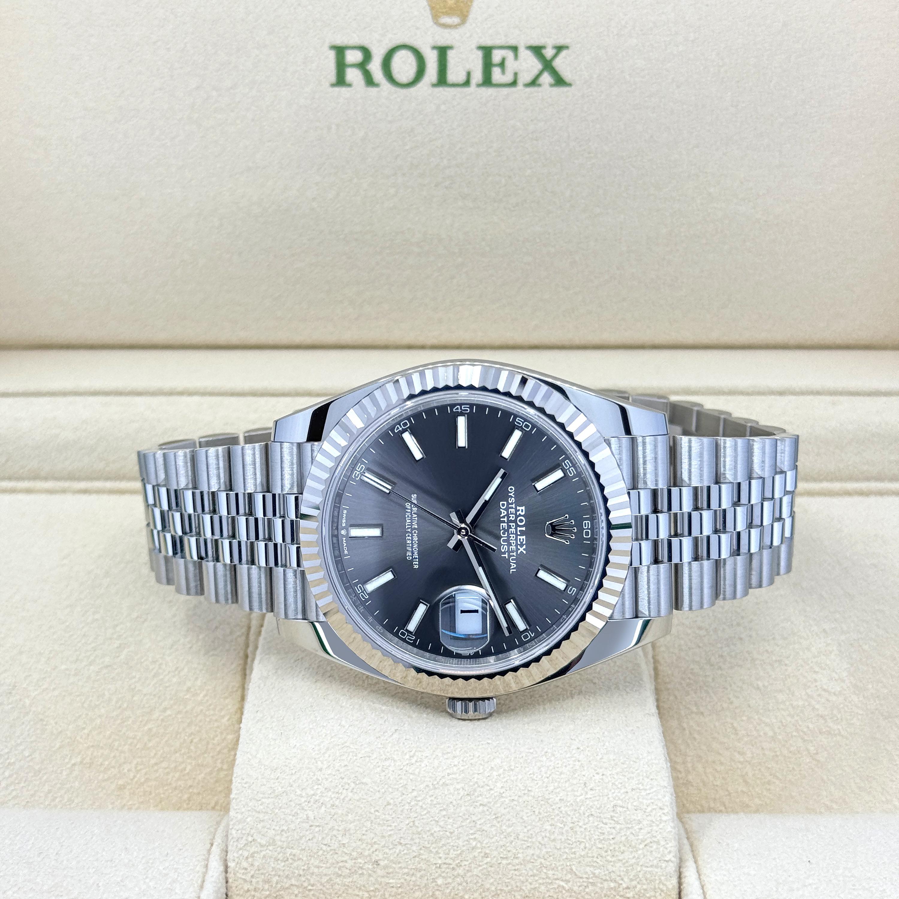 Ungetragene Rolex Datejust 41 Slate Jubilee Reference# 126334, Komplettset, 2025 im Angebot 7