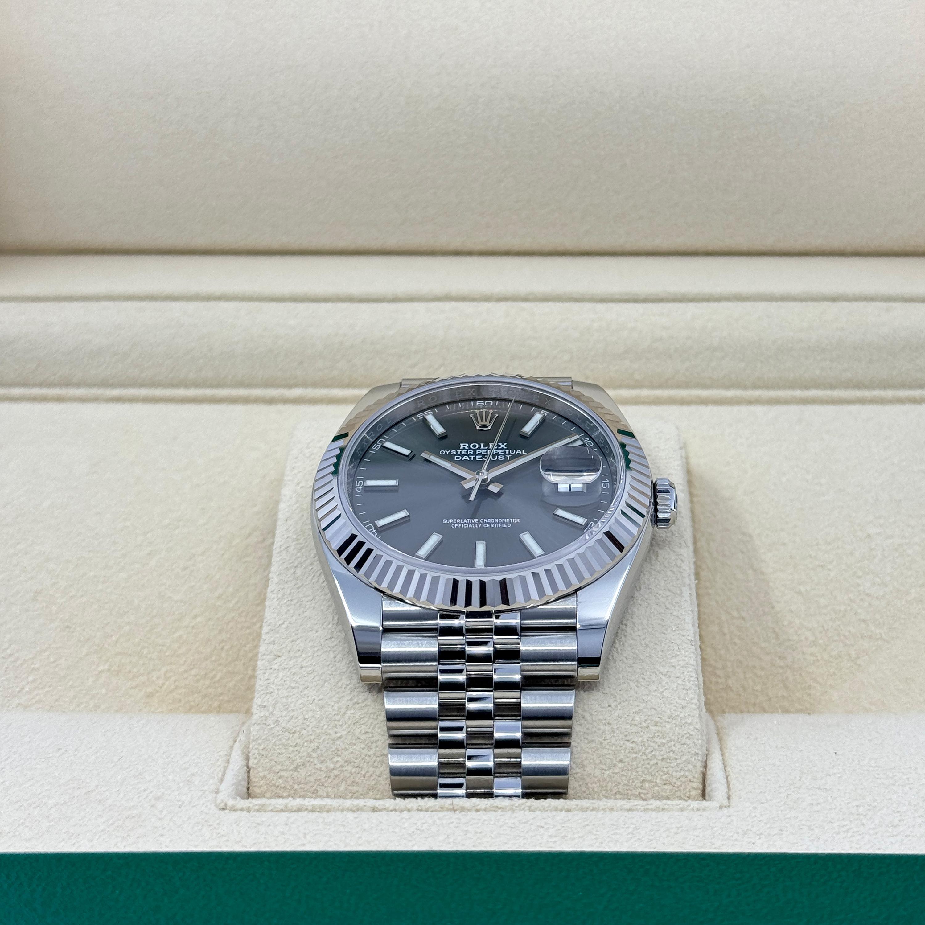 Ungetragene Rolex Datejust 41 Slate Jubilee Reference# 126334, Komplettset, 2025 für Damen oder Herren im Angebot