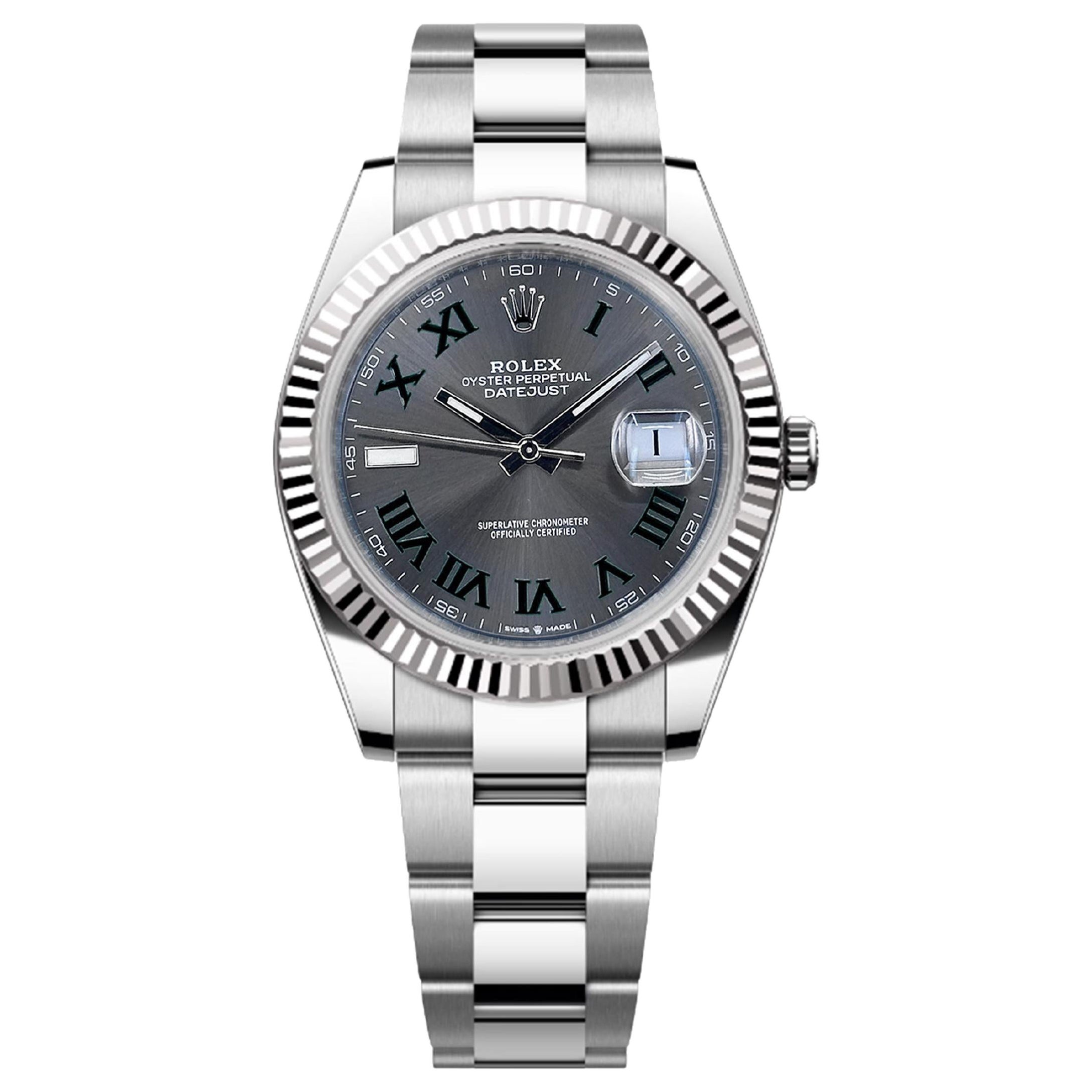 Rolex Datejust 41 Slate Oyster Reference# 126334, Jeu complet, 2025