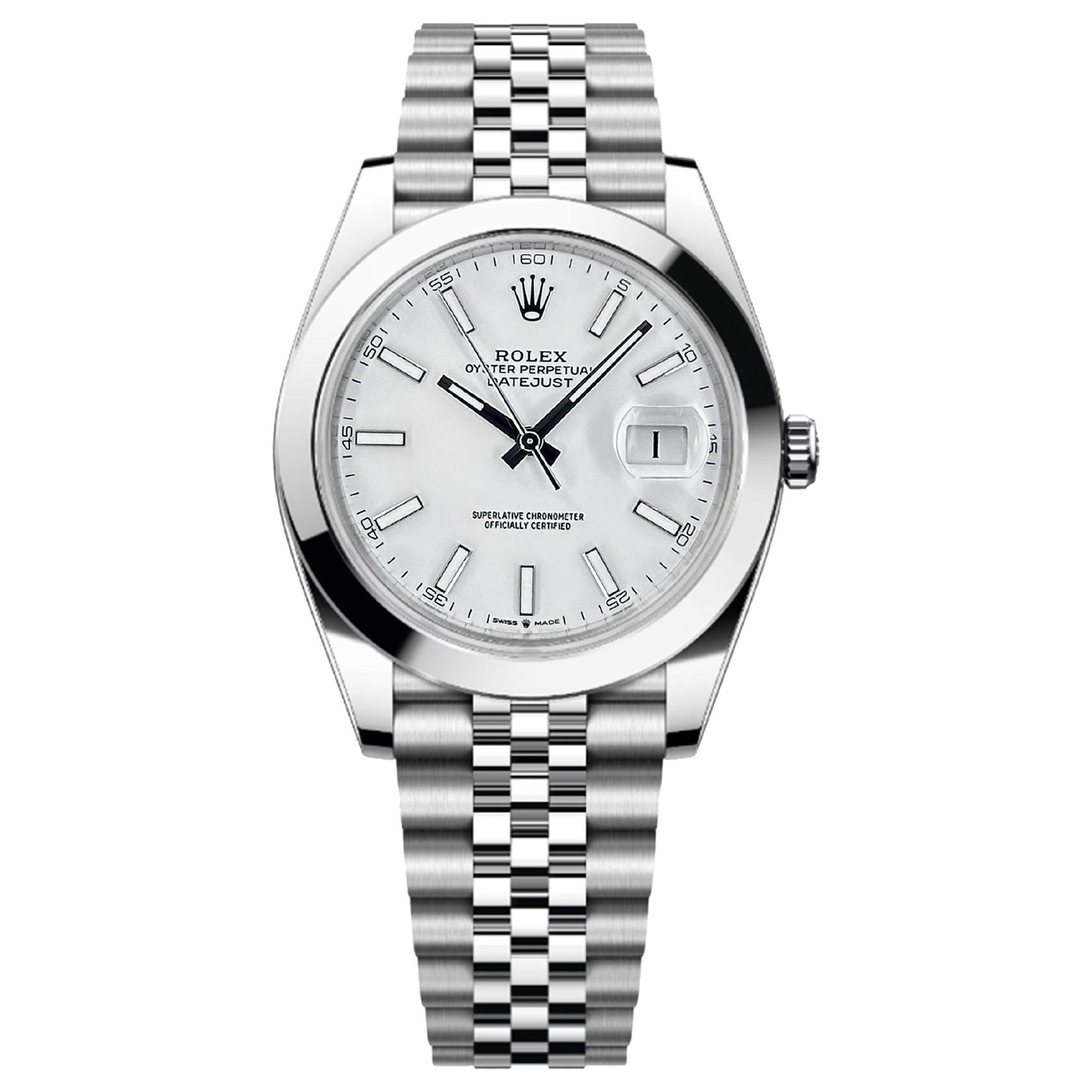 Unworn Rolex Datejust 41 White Jubilee Reference# 126300, Complete set, 2025