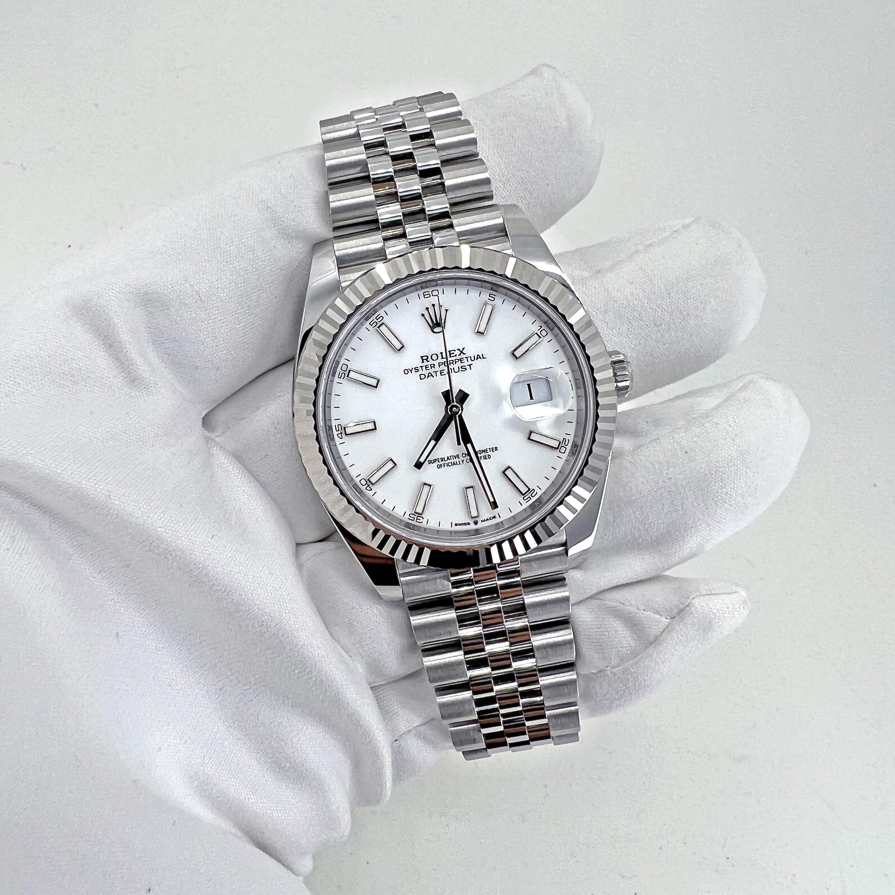 Rolex Datejust 41 White Jubilee Riferimento n. 126334, Set completo, 2025 in vendita 9