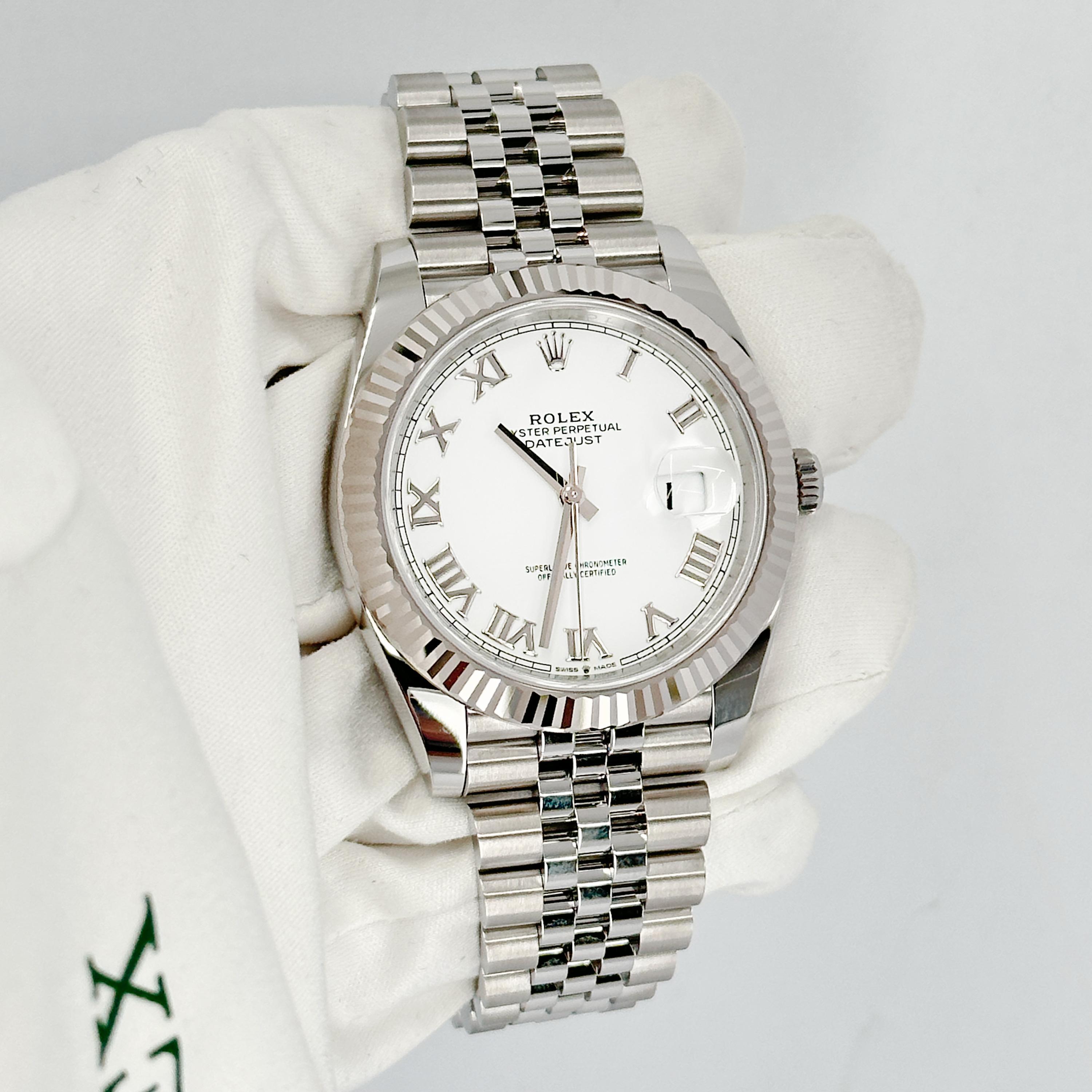 Ungetragene Rolex Datejust 41 White Jubilee Reference# 126334, Komplettset, 2025 im Angebot 11