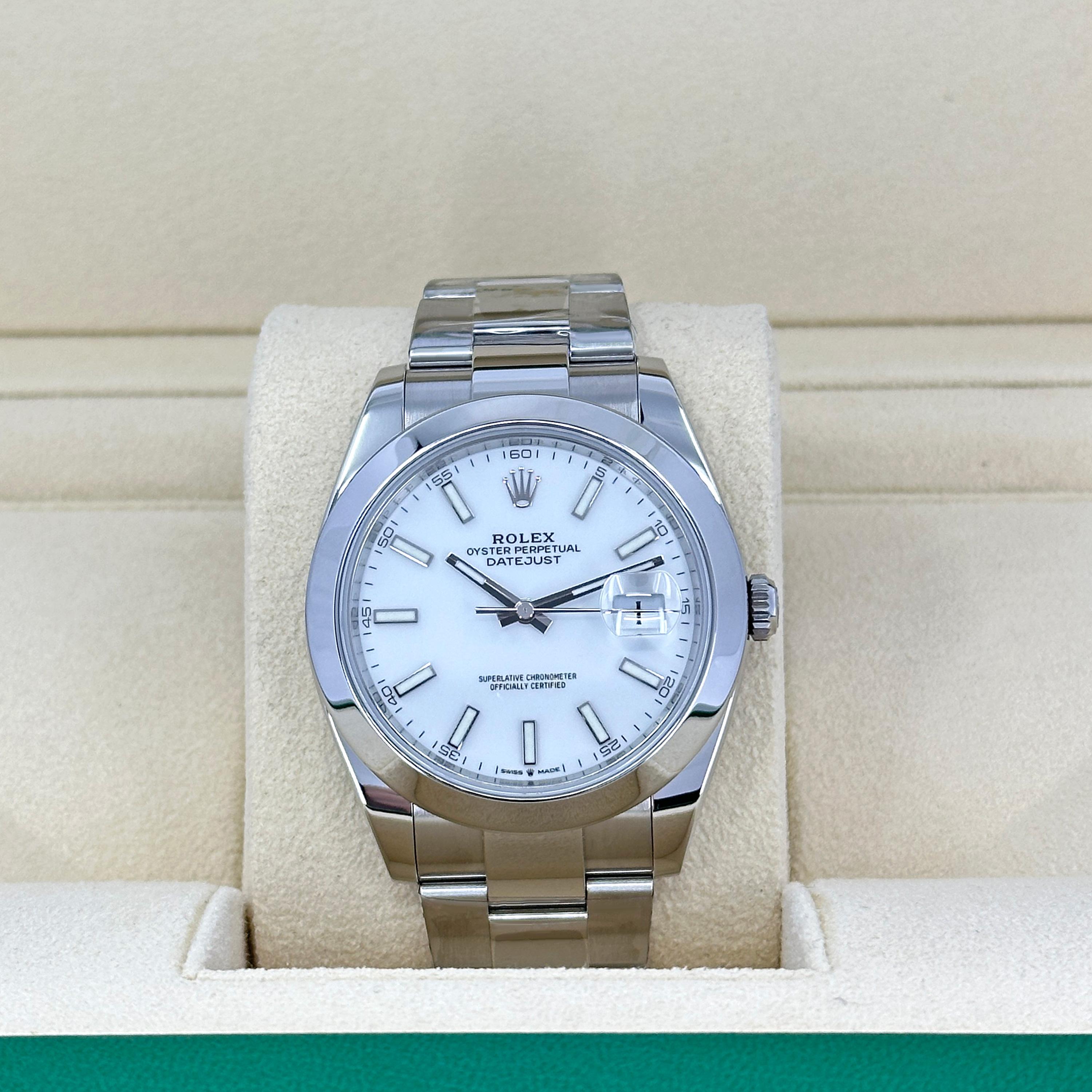 Rolex Datejust 41 Blanco Oyster Sin Usar Referencia# 126300, Juego Completo, 2025 en venta 6