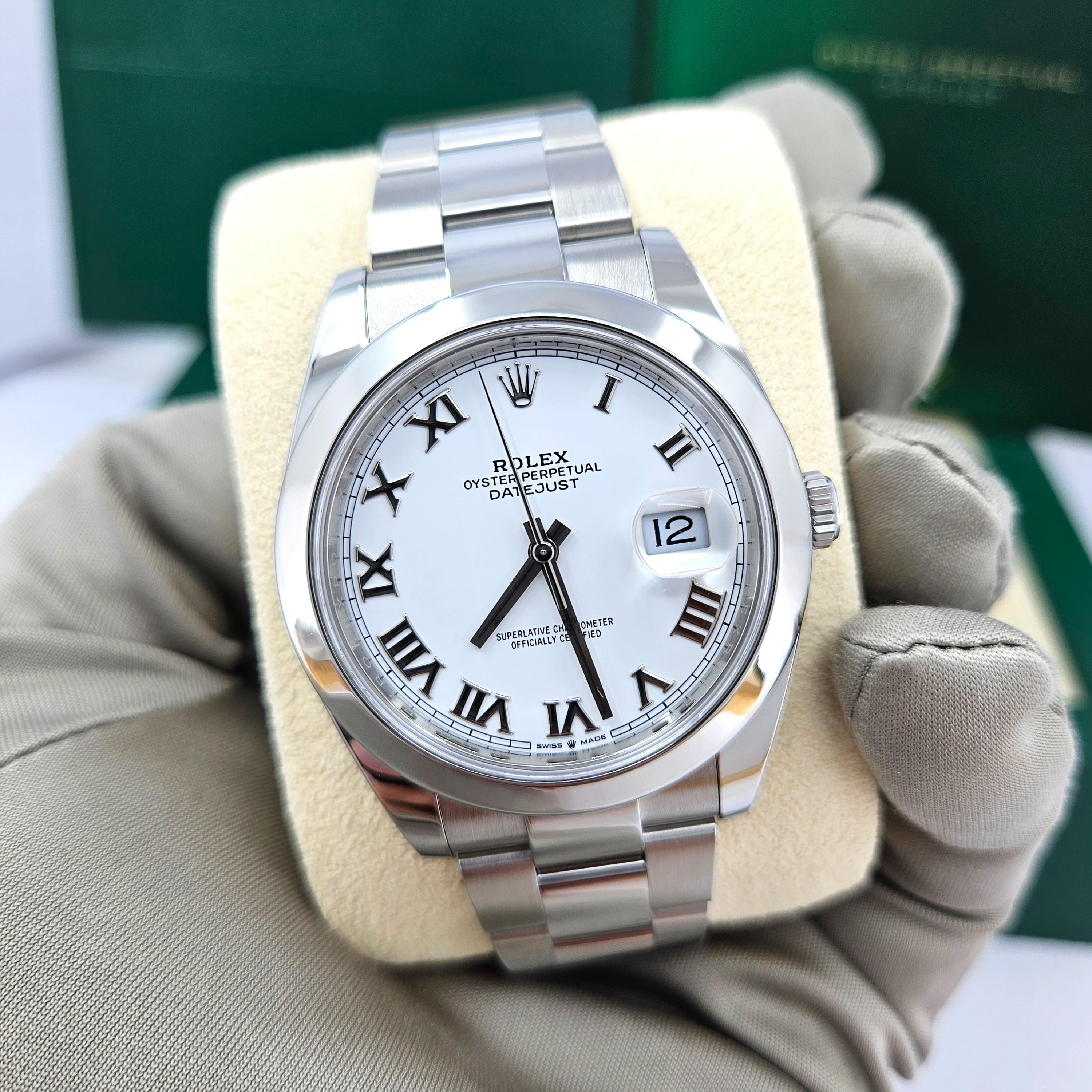 Rolex Datejust 41 Blanco Oyster Sin Usar Referencia# 126300, Juego Completo, 2025 en venta 7