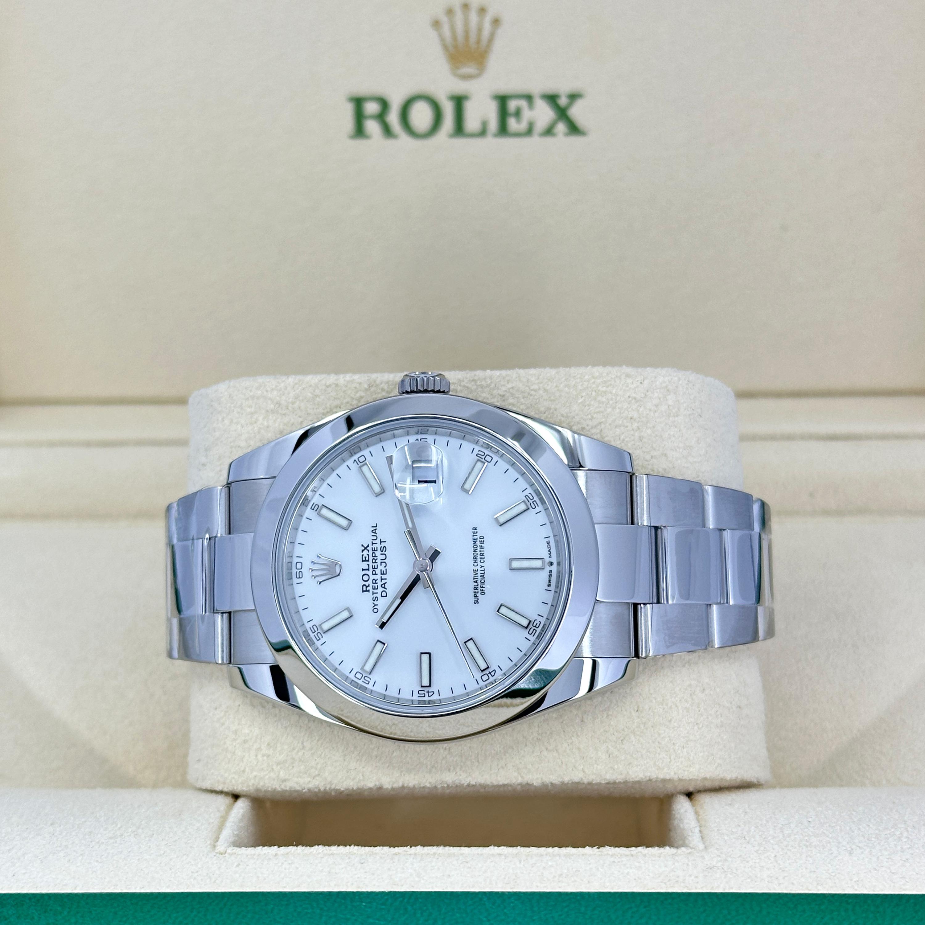 Rolex Datejust 41 Blanco Oyster Sin Usar Referencia# 126300, Juego Completo, 2025 en venta 7