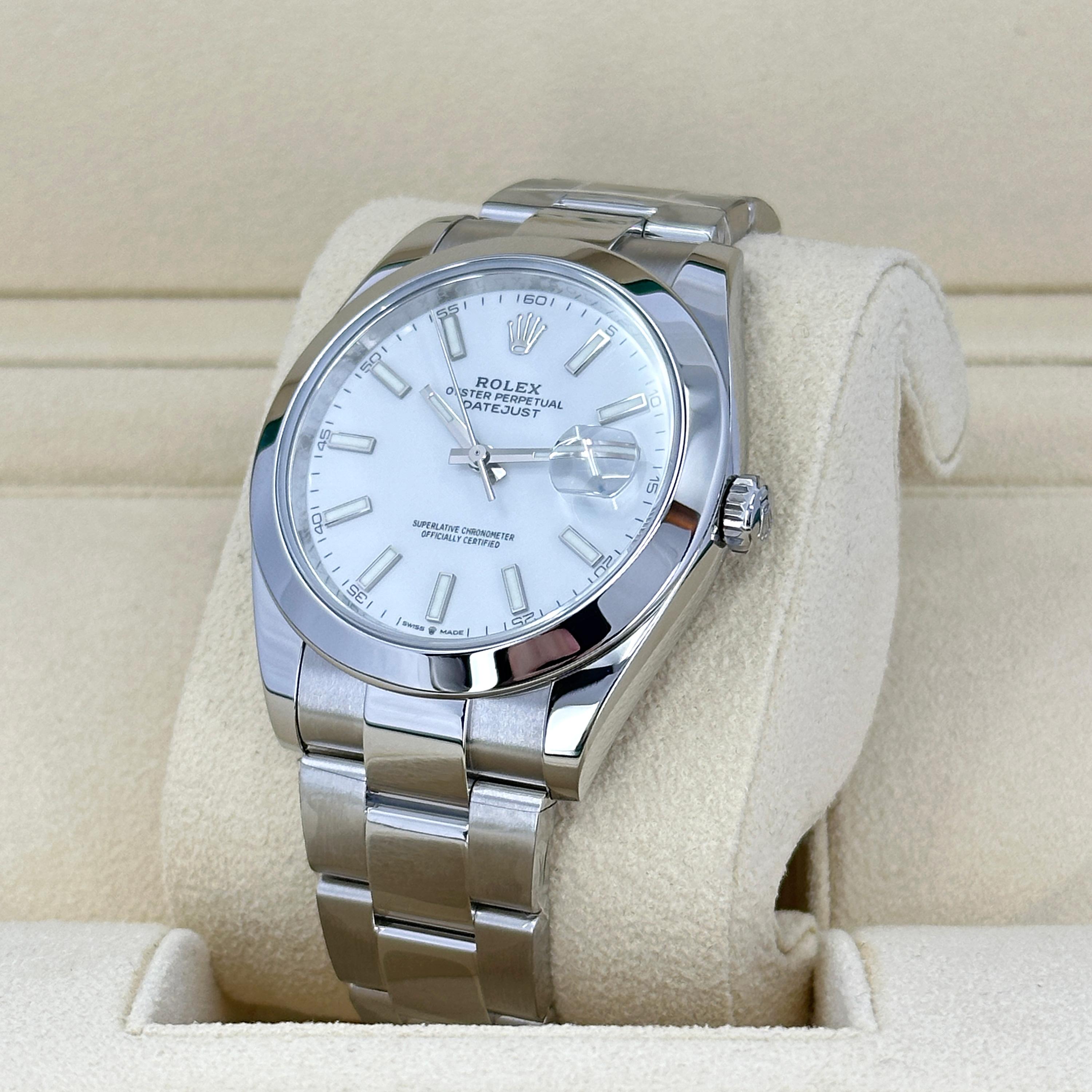 Rolex Datejust 41 Blanco Oyster Sin Usar Referencia# 126300, Juego Completo, 2025 en venta 9
