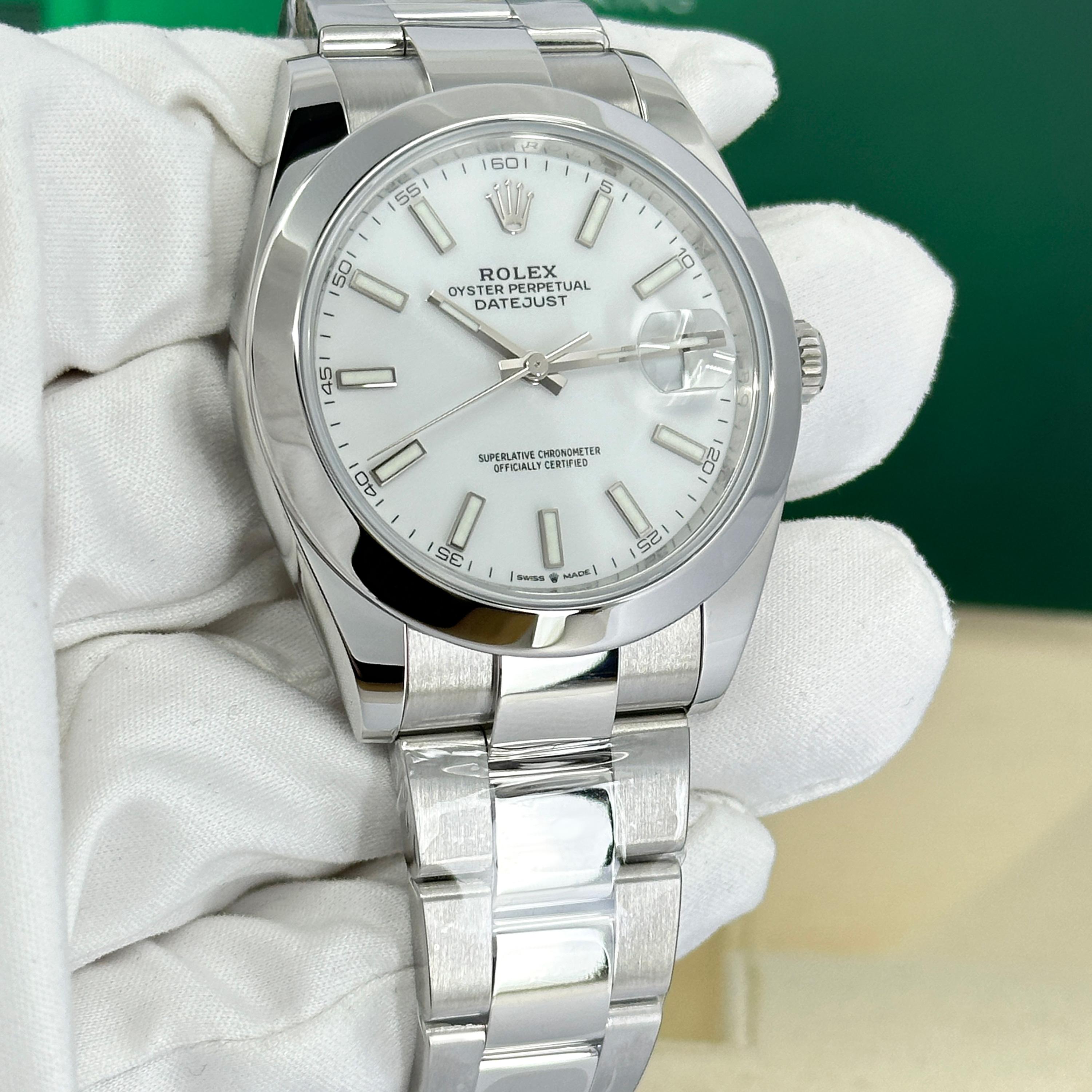 Rolex Datejust 41 Blanco Oyster Sin Usar Referencia# 126300, Juego Completo, 2025 en venta 10