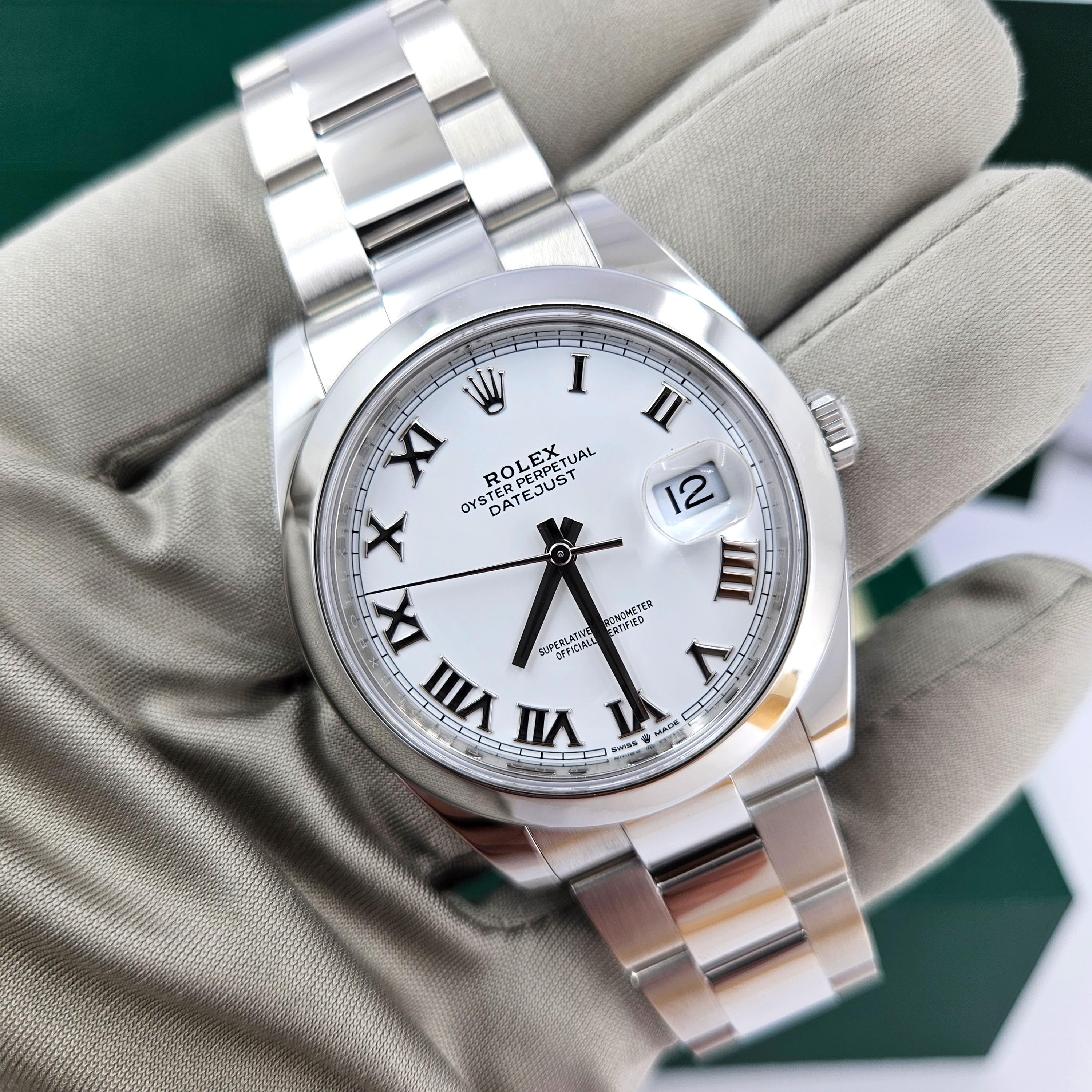 Rolex Datejust 41 Blanco Oyster Sin Usar Referencia# 126300, Juego Completo, 2025 en venta 11