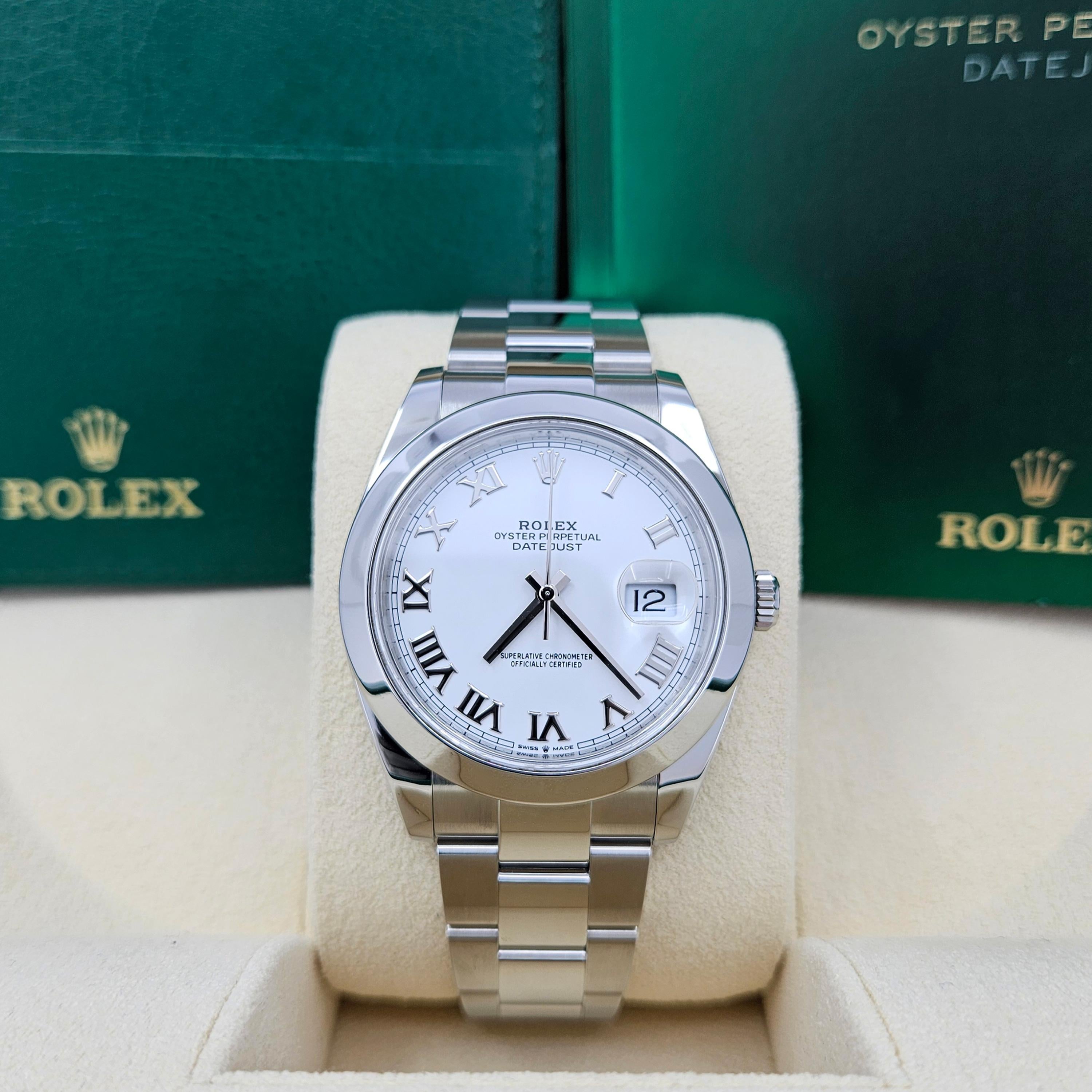 Rolex Datejust 41 Ref. 126300-0015 - Elegancia atemporal en acero Oystersteel con esfera romana blanca

El Rolex Datejust 41 Ref. 126300-0015 es una refinada expresión del estilo clásico de Rolex, con una elegante caja de acero Oystersteel de 41 mm