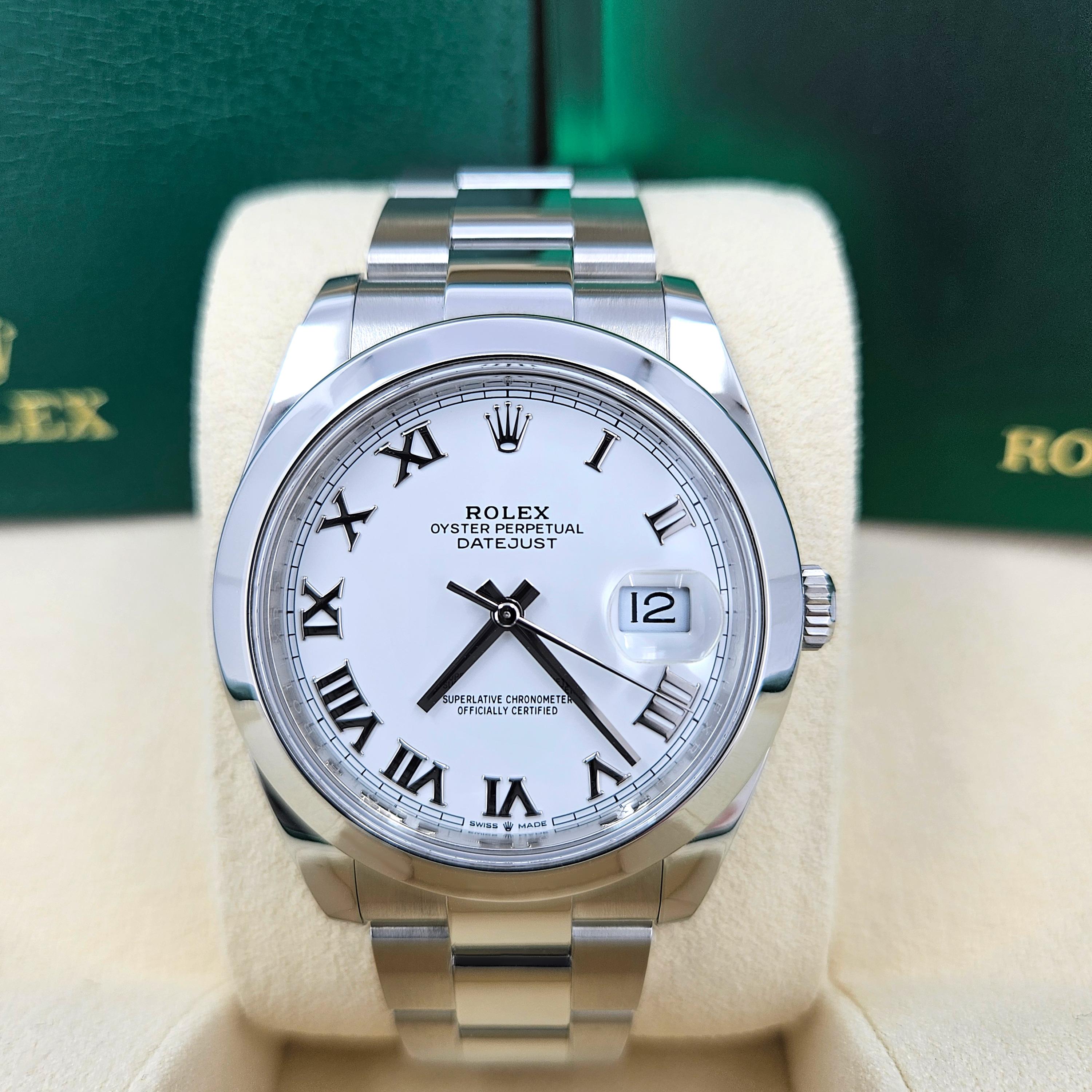 Rolex Datejust 41 Blanco Oyster Sin Usar Referencia# 126300, Juego Completo, 2025 en Nuevo estado para la venta en New York, NY