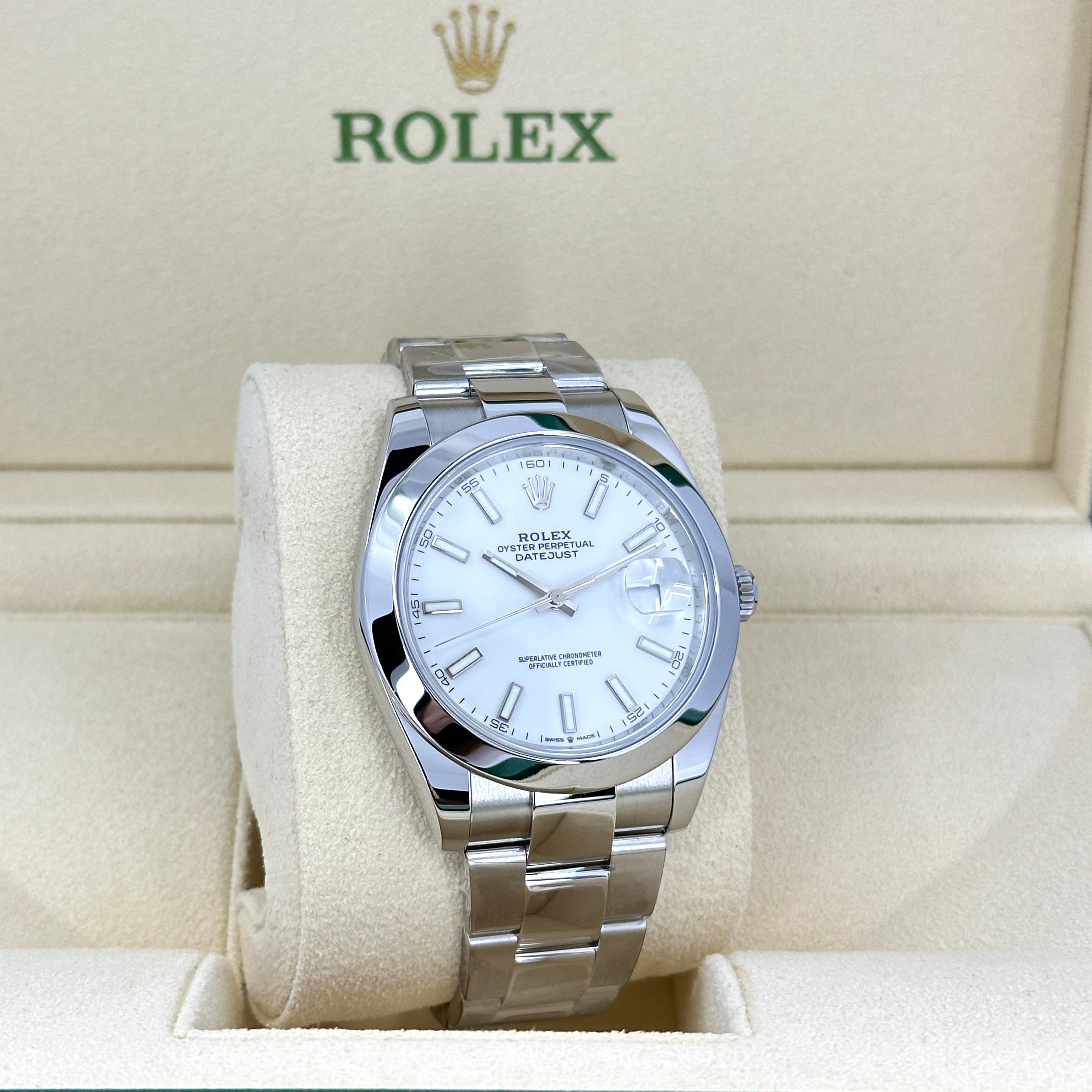 Rolex Datejust 41 Blanco Oyster Sin Usar Referencia# 126300, Juego Completo, 2025 en venta 4