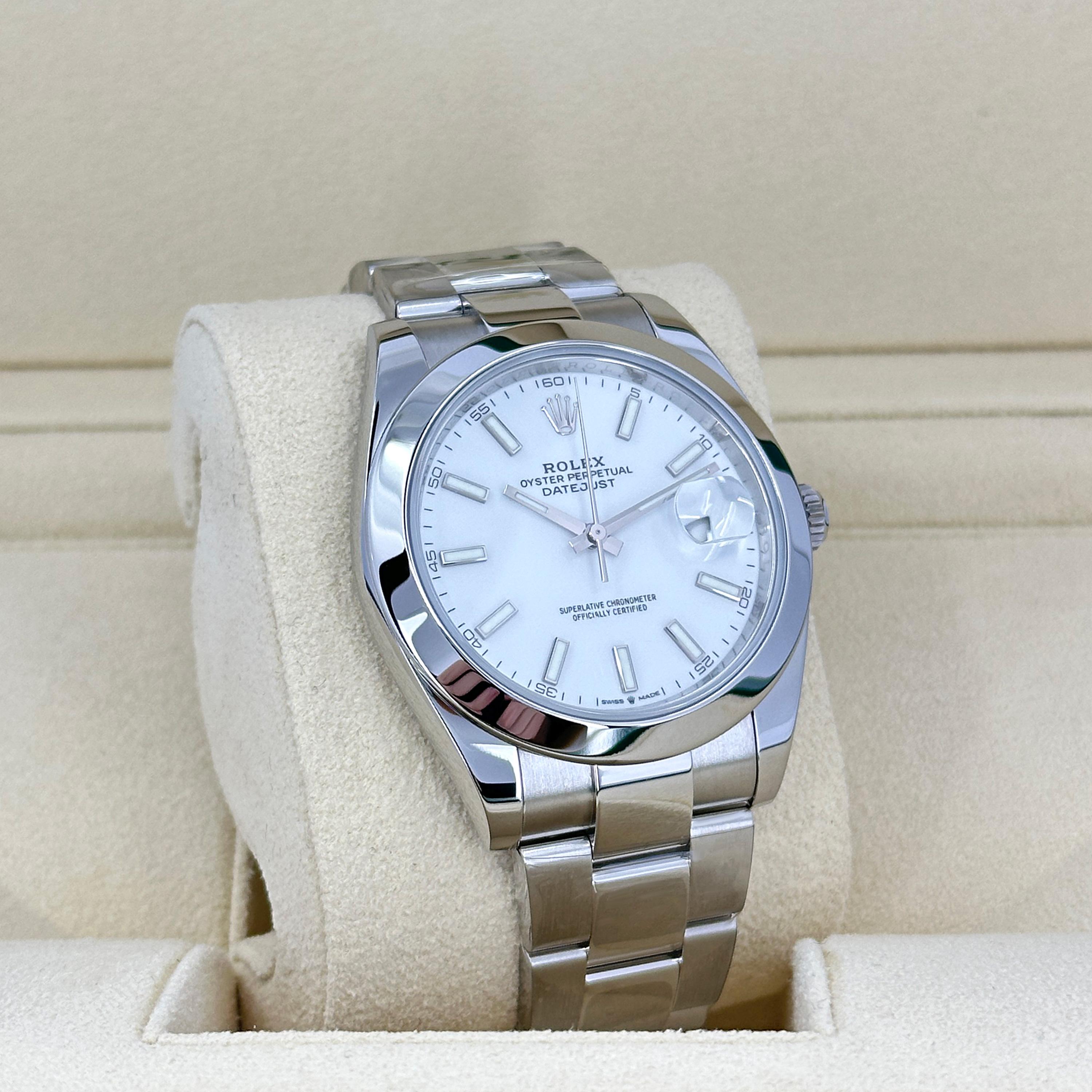 Rolex Datejust 41 Blanco Oyster Sin Usar Referencia# 126300, Juego Completo, 2025 en venta 5