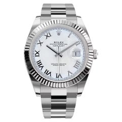 Ungetragene Rolex Datejust 41 Weiß Oyster Reference# 126334, Komplettset, 2025