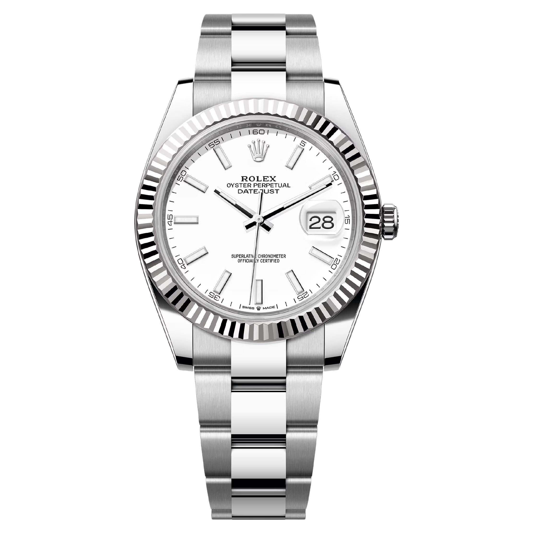 Rolex Datejust 41 White Oyster Riferimento n. 126334, Set completo, 2025