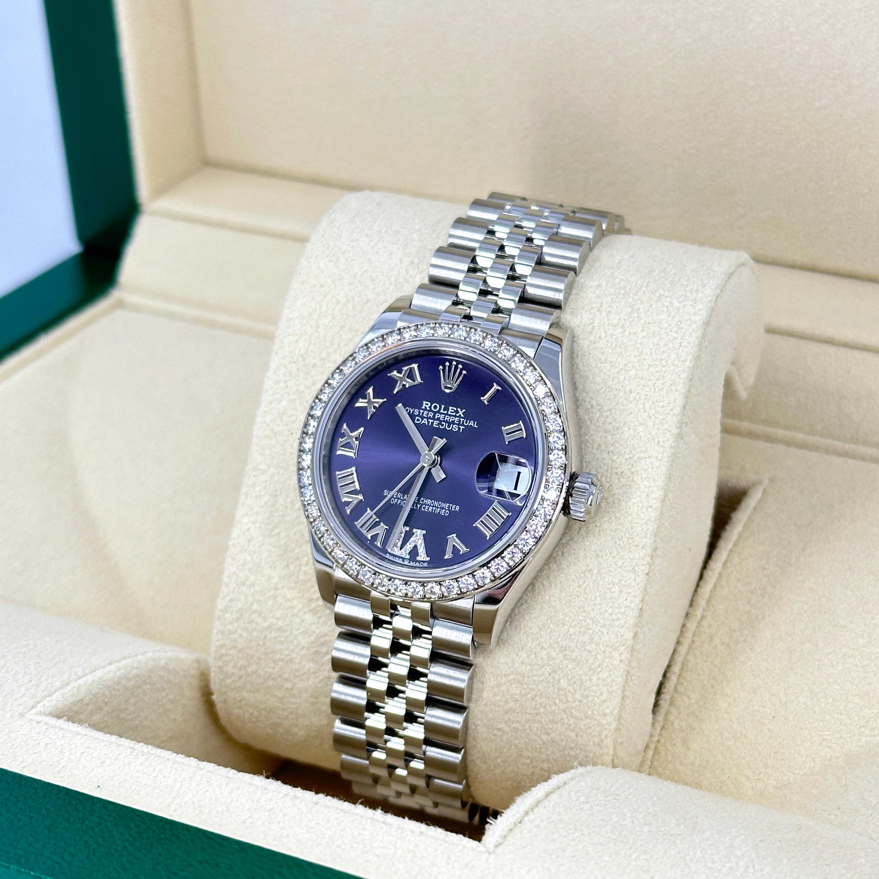 Ungetragene Rolex Datejust Aubergine Jubilee Reference# 278384rbr, Komplettset, 2025 im Angebot 6