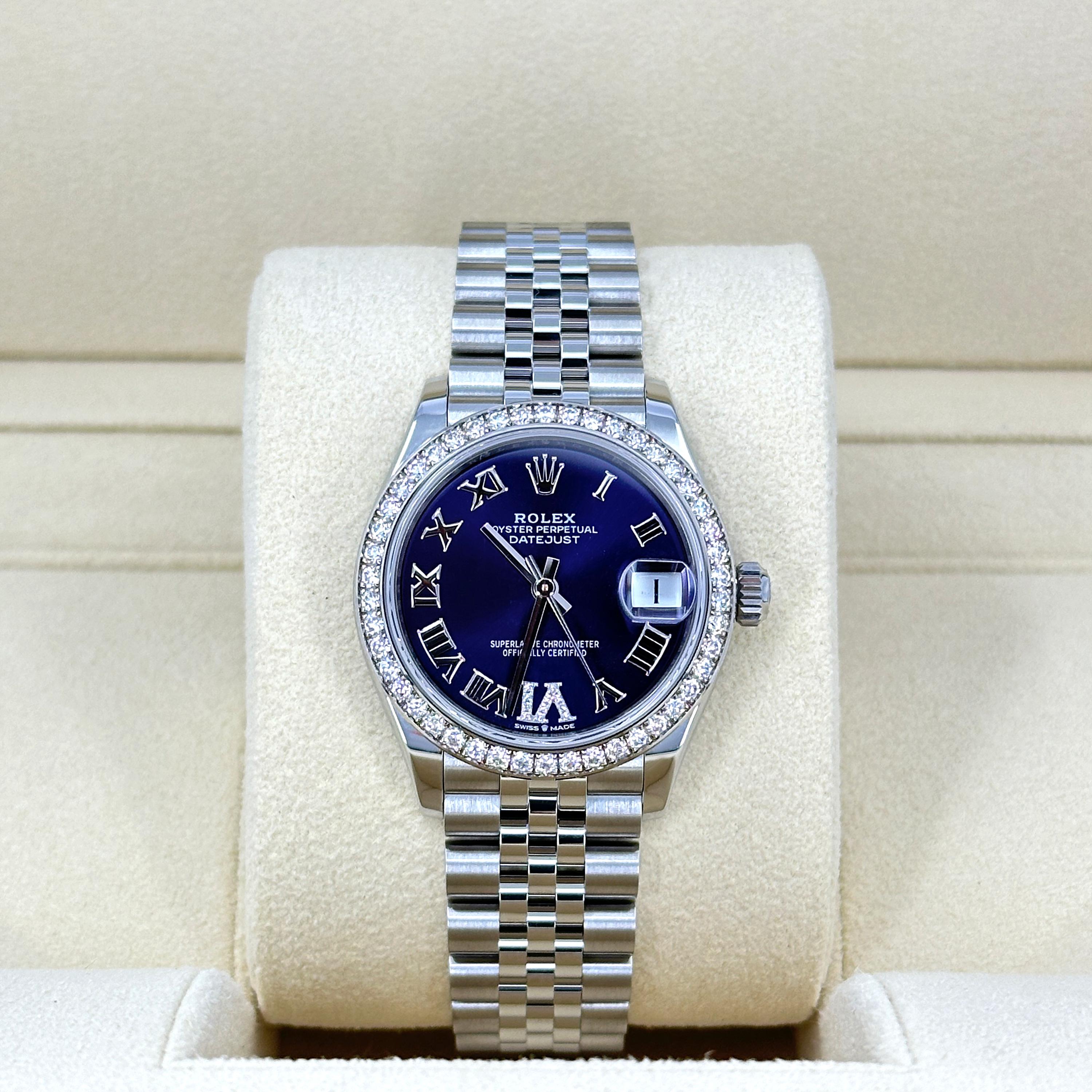 Ungetragene Rolex Datejust Aubergine Jubilee Reference# 278384rbr, Komplettset, 2025 im Angebot 7