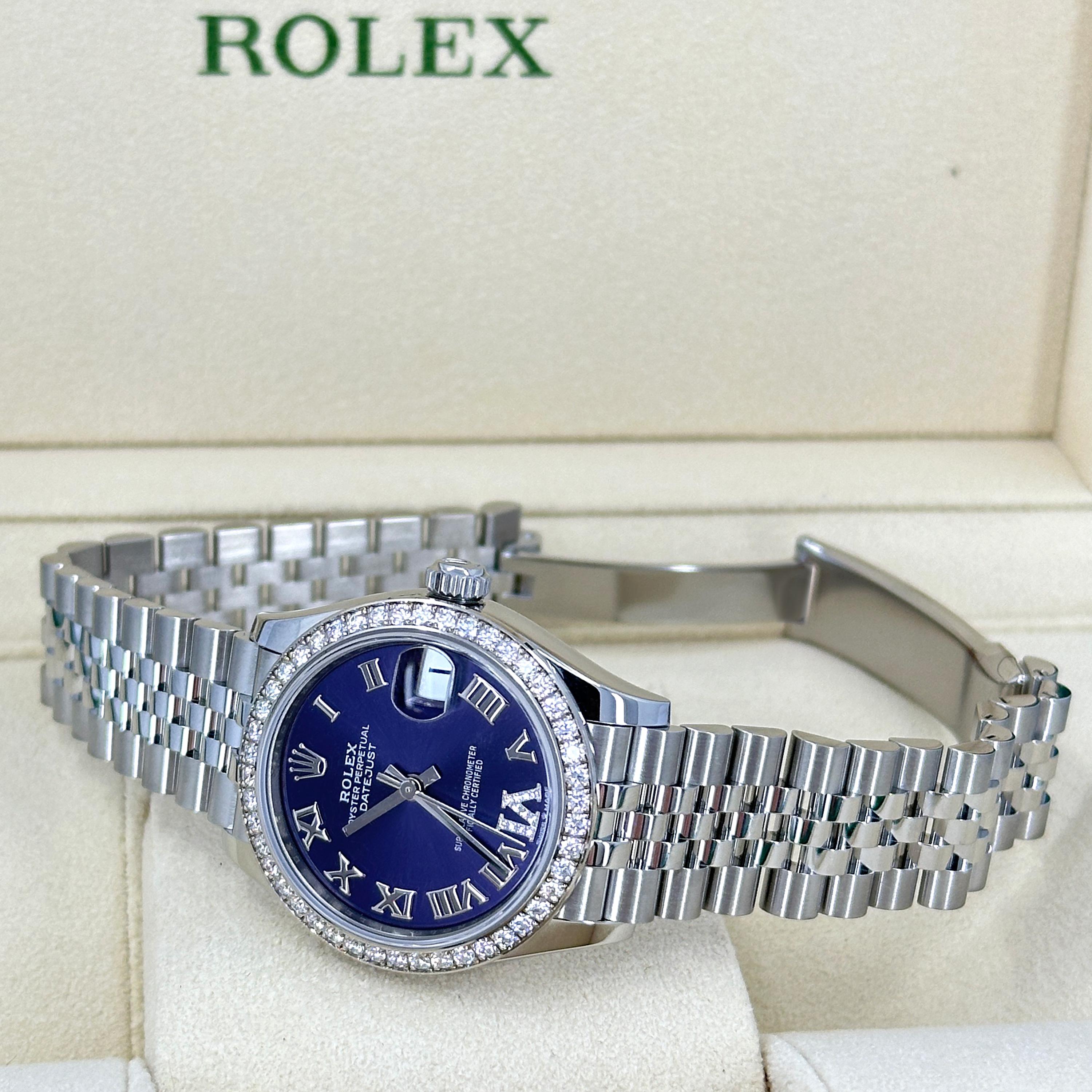 Ungetragene Rolex Datejust Aubergine Jubilee Reference# 278384rbr, Komplettset, 2025 im Angebot 10