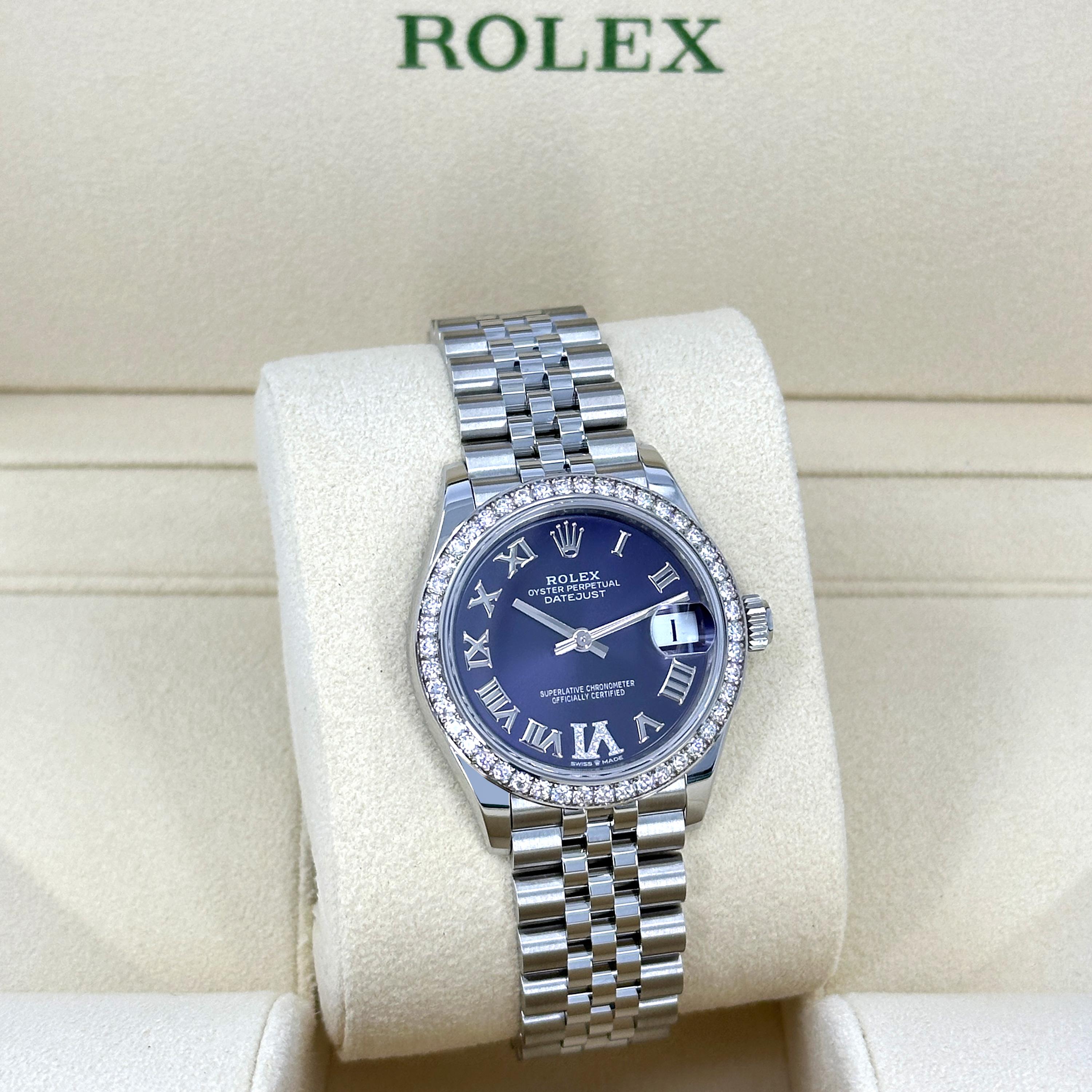 Ungetragene Rolex Datejust Aubergine Jubilee Reference# 278384rbr, Komplettset, 2025 im Angebot 4