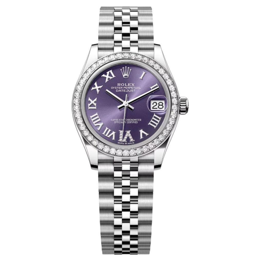 Ungetragene Rolex Datejust Aubergine Jubilee Reference# 278384rbr, Komplettset, 2025 im Angebot