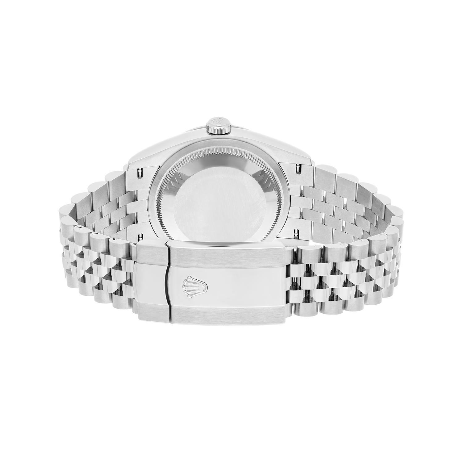 Unworn Rolex Datejust Black 36mm Stainless Steel Jubilee Watch 126234 Complete For Sale 2