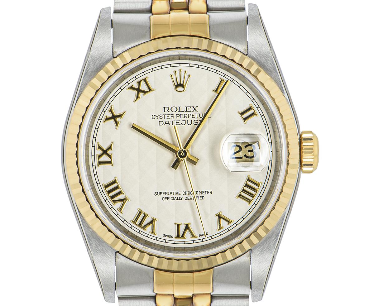 Unworn Rolex Datejust NOS Pyramid Dial Stainless Steel & Yellow Gold 16233 In New Condition In London, GB
