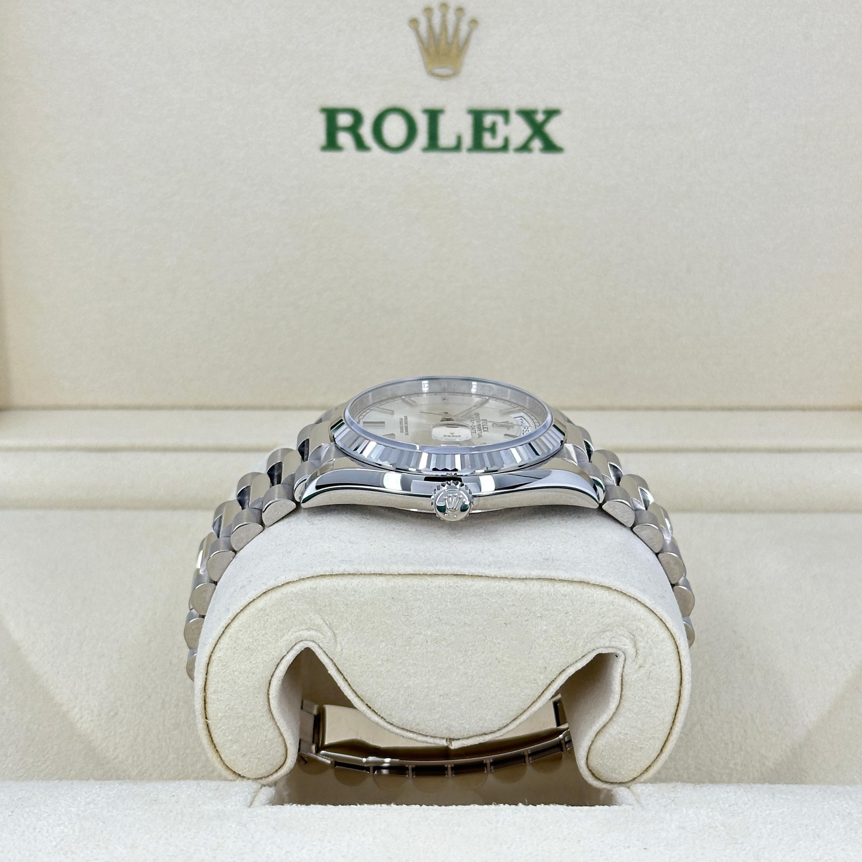 Rolex Day-Date 36 non indossato Numero di riferimento 128239, Set completo, 2025 in vendita 14