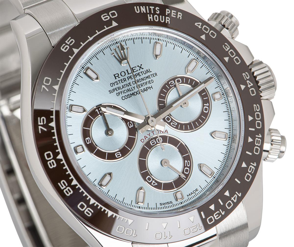  Rolex Daytona Platinum Cadran Bleu Glace 116506 non porté Pour hommes 