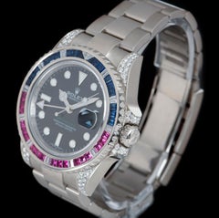 Unworn Rolex GMT-Master II Gents White Gold Black Dial B&P 116759SARU Automatic