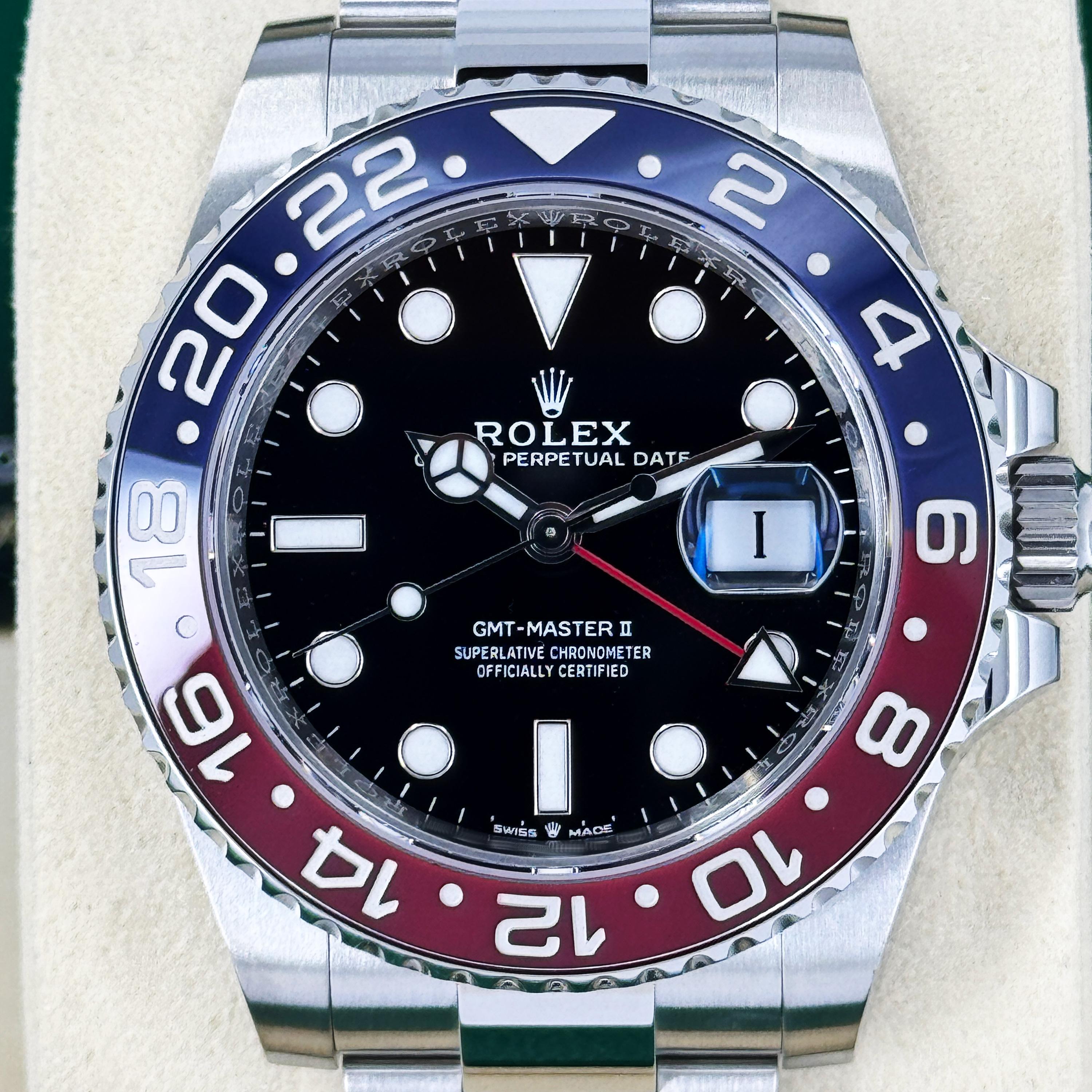 Rolex GMT-Master II Pepsi sin usar Referencia# 126710BLRO, Juego completo, 2025 en venta 1