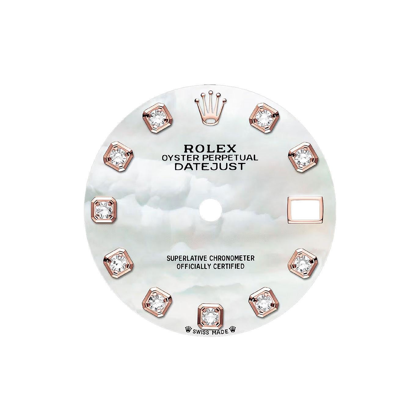 Die Rolex Lady-Datejust Ref. 279135RBR-0010 ist der Inbegriff von raffiniertem Luxus und meisterhafter Handwerkskunst. Dieser 28-mm-Zeitmesser aus 18-karätigem Everose-Gold strahlt Wärme und Raffinesse aus und verbindet klassischen Charme mit