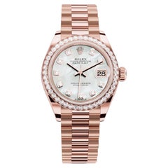 Ungetragene Rolex Lady-Datejust 28 Reference# 279135rbr, Komplettset, 2025
