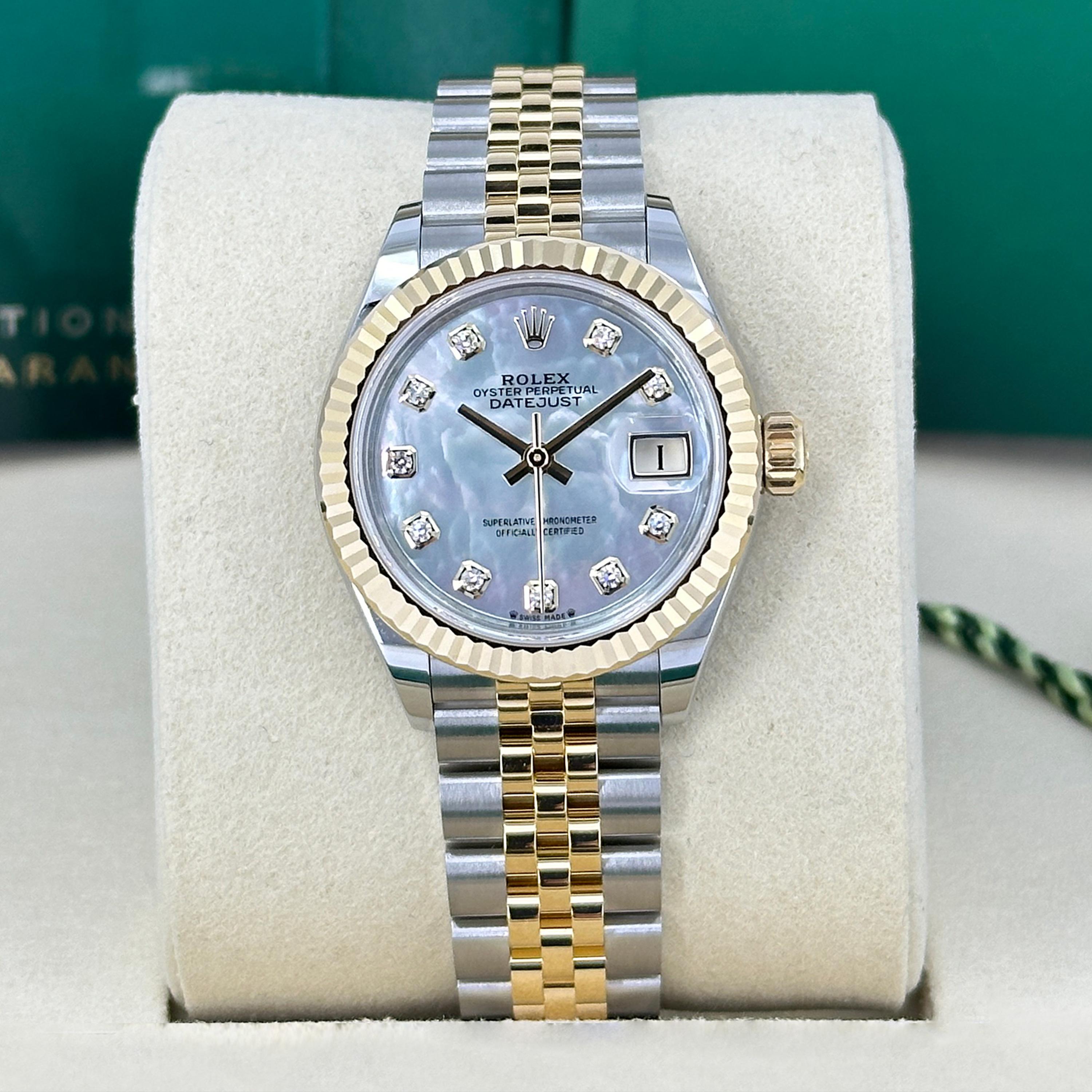 Ungetragene Rolex Lady-Datejust 28 Reference# 279173, Komplettset, 2025 im Zustand „Neu“ im Angebot in New York, NY