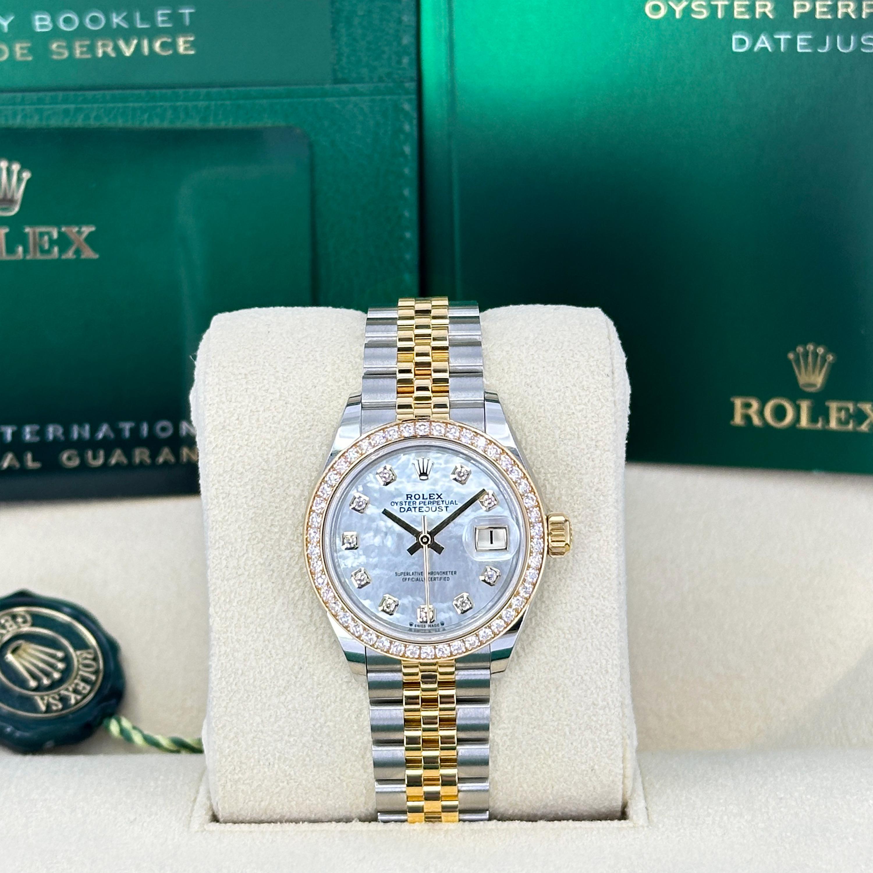 Rolex Lady-Datejust 279383RBR-0019 – Yellow Rolesor Radiance with Mother-of-Pearl Dial and Diamond Bezel

The Rolex Lady-Datejust 279383RBR-0019 is a luminous embodiment of classic elegance and modern craftsmanship, crafted in Yellow Rolesor—a