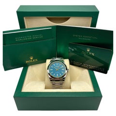 Unworn Rolex Milgauss Steel Green Sapphire Z-Blue Dial Men Watch 116400GV