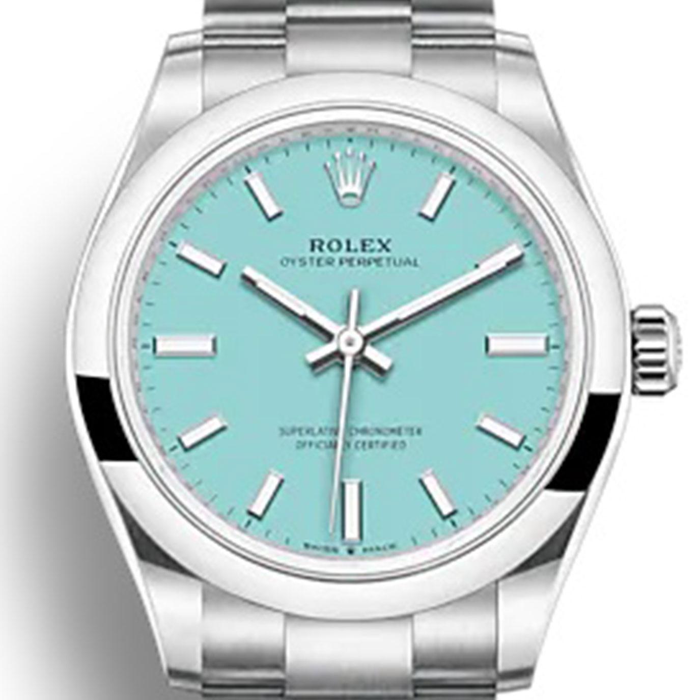 Die ungetragene und zeitlos elegante Rolex Oyster Perpetual 31, Referenz 277200-0007, ist ein klassischer Zeitmesser, der Rolex' beständiges Erbe an Präzision und Eleganz verkörpert. Ihr 31-mm-Oystersteel-Gehäuse ist aus einer Rolex-eigenen