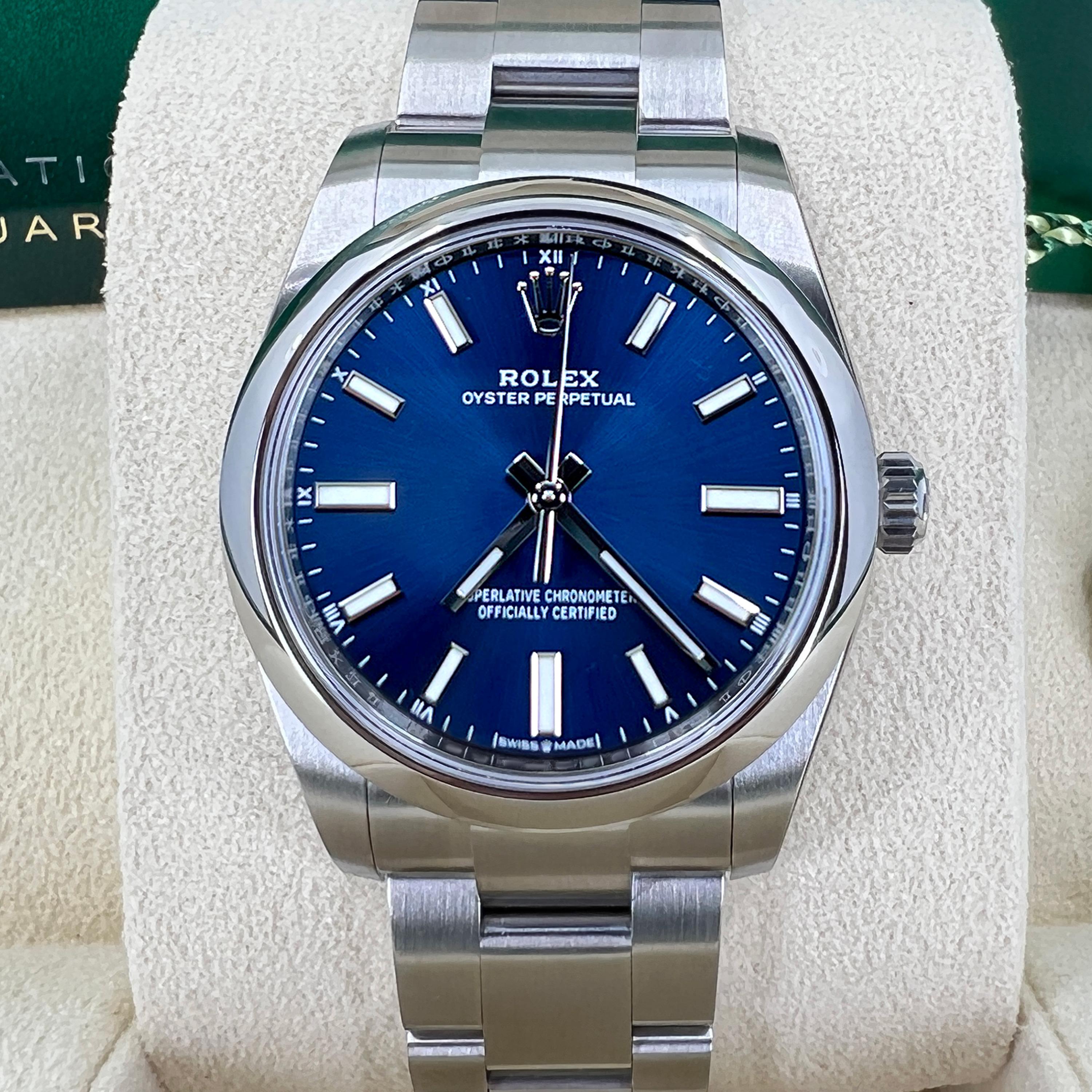 Unworn Rolex Oyster Perpetual 34 Reference# 124200, Complete set, 2025 In New Condition For Sale In New York, NY