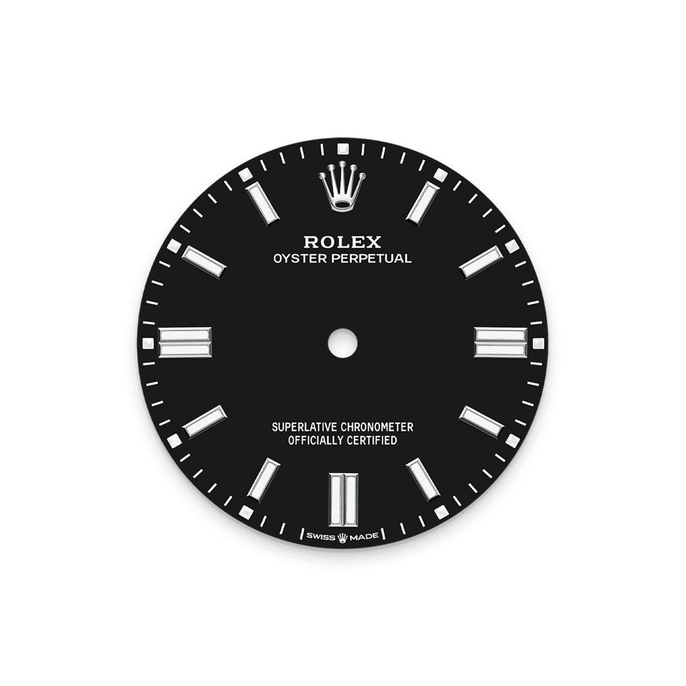 La Rolex Oyster Perpetual 41 Ref. 134300-0008 est une expression frappante d'un design intemporel, d'un savoir-faire raffiné et de la précision renommée de Rolex. Proposé dans un état neuf, cet élégant modèle de 41 mm est fabriqué en Oystersteel de