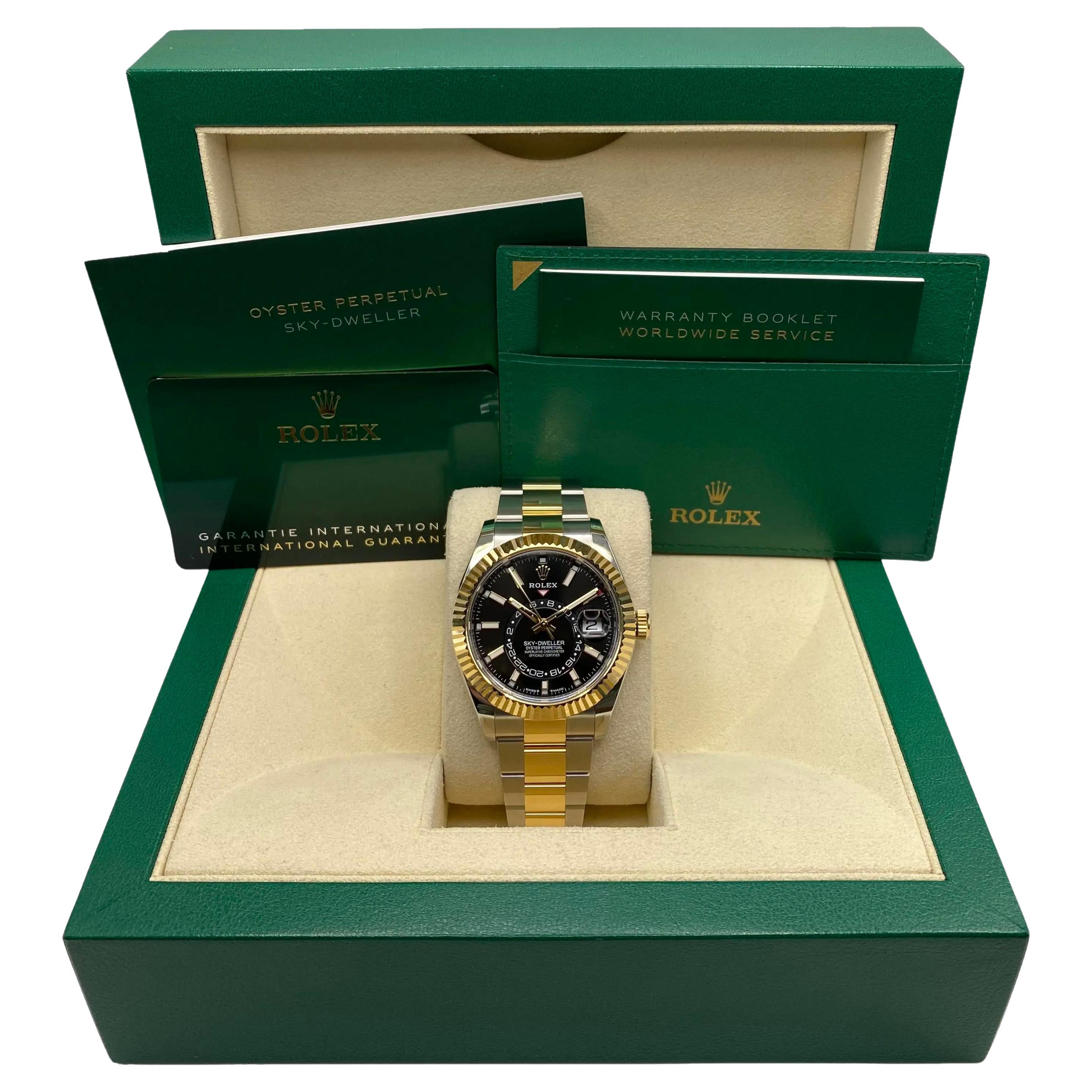 Rolex Sky-Dweller 336933 42mm Acciaio 18K Oro Giallo Quadrante Nero Orologio non indossato B & A.