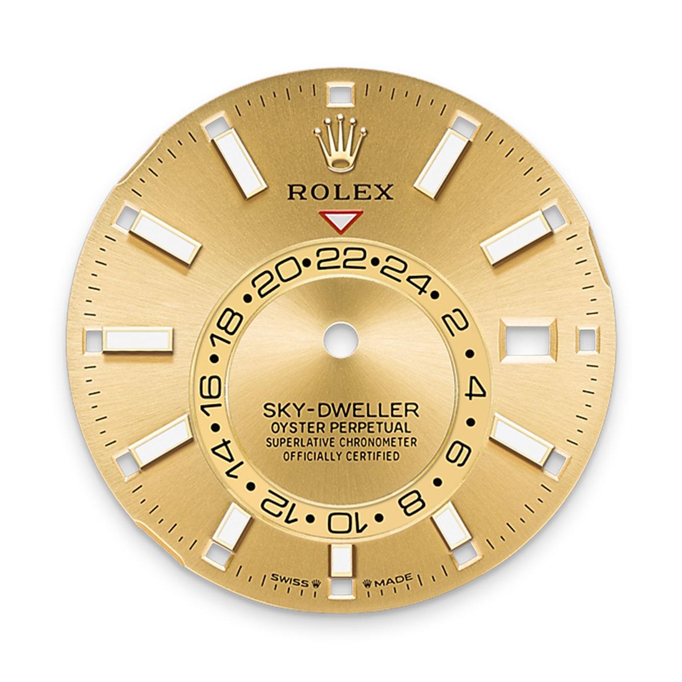 El Rolex Sky-Dweller Ref. 336933-0002, presentada en 2023, es una auténtica obra maestra de ingeniería y diseño, creada para el viajero sofisticado de todo el mundo. Fabricado en Rolesor Amarillo, la distinguida combinación de Rolex de resistente