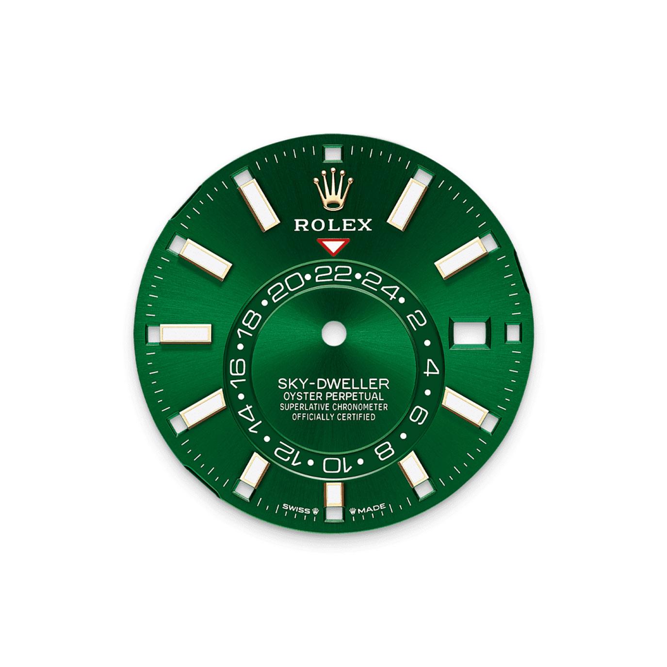El Rolex Sky-Dweller Ref. 336938-0008, presentado en 2025, es una clase magistral de sofisticación relojera, un reloj diseñado para el viajero global moderno que valora tanto la funcionalidad como el lujo. Fabricada íntegramente en oro amarillo de