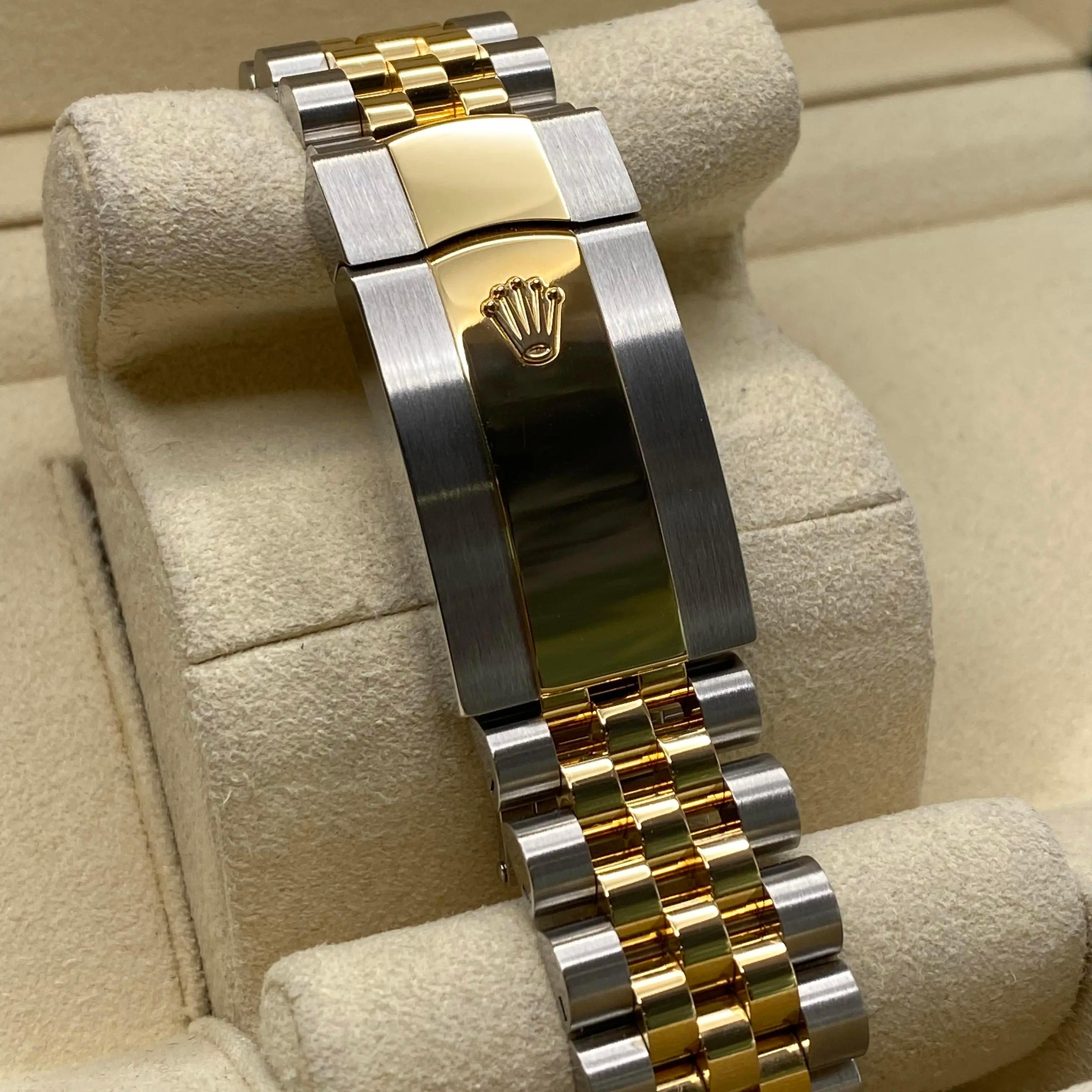 Unworn Rolex Sky-Dweller Jubilee Yellow Gold Steel Black Dial Watch B&P 336933 For Sale 2