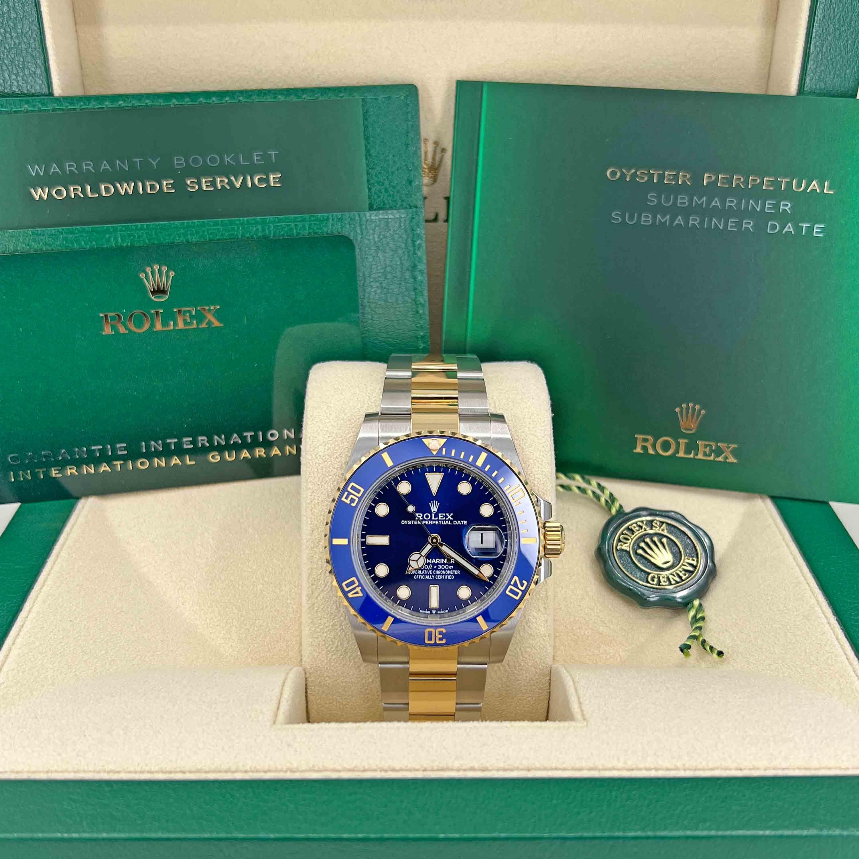Rolex Submariner Date 126613LB – Two-Tone Blue Dial & Bezel Dive Watch

The Rolex Submariner Date 126613LB, affectionately known as the “Bluesy,” is an iconic luxury dive watch that perfectly blends robust functionality with sophisticated elegance.