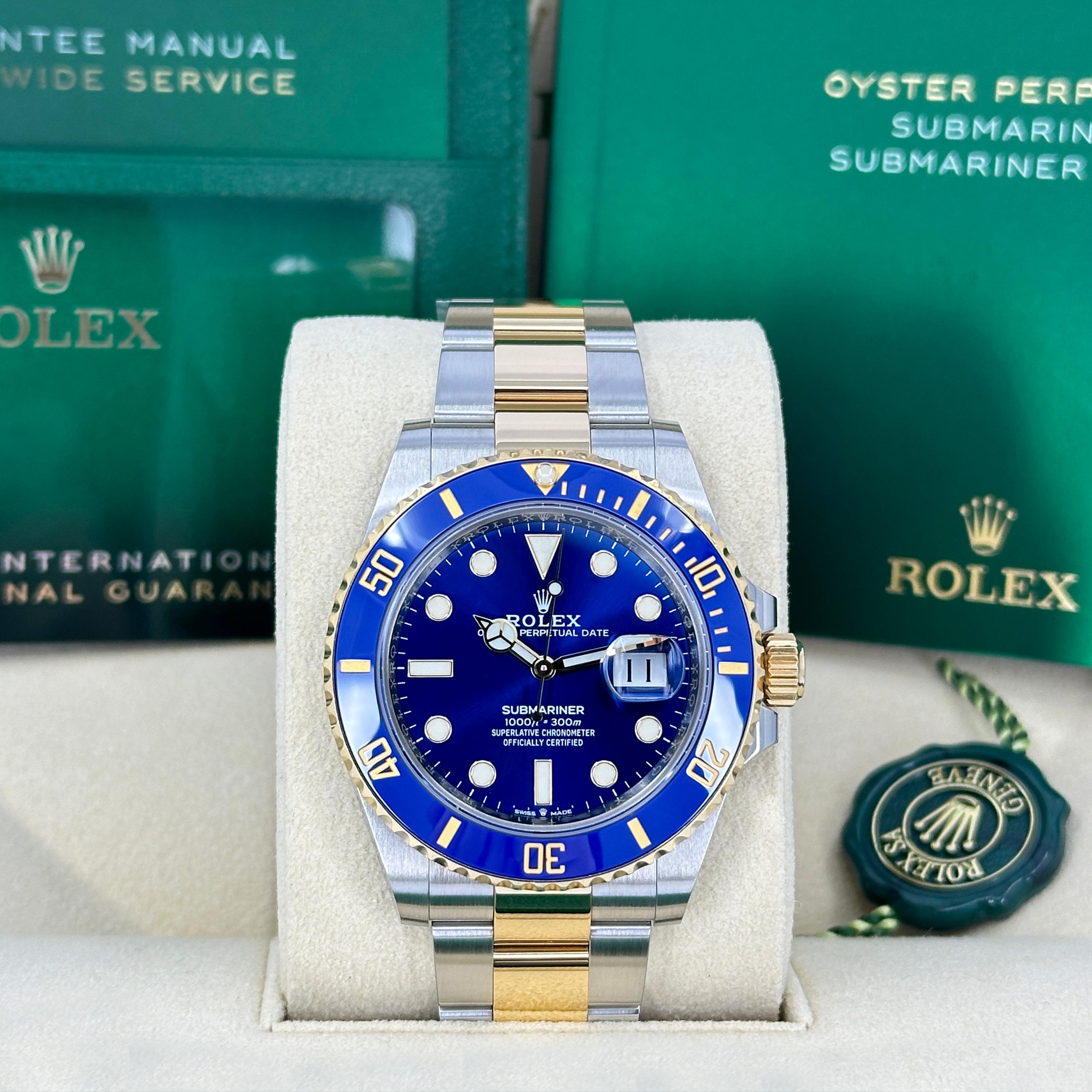 Rolex Submariner Date 126613LB-0002 – Blue Sunray Dial in Yellow Rolesor

The Rolex Submariner Date 126613LB-0002 is a bold and luxurious interpretation of one of the most iconic dive watches in the world. Often nicknamed the “Bluesy,” this model