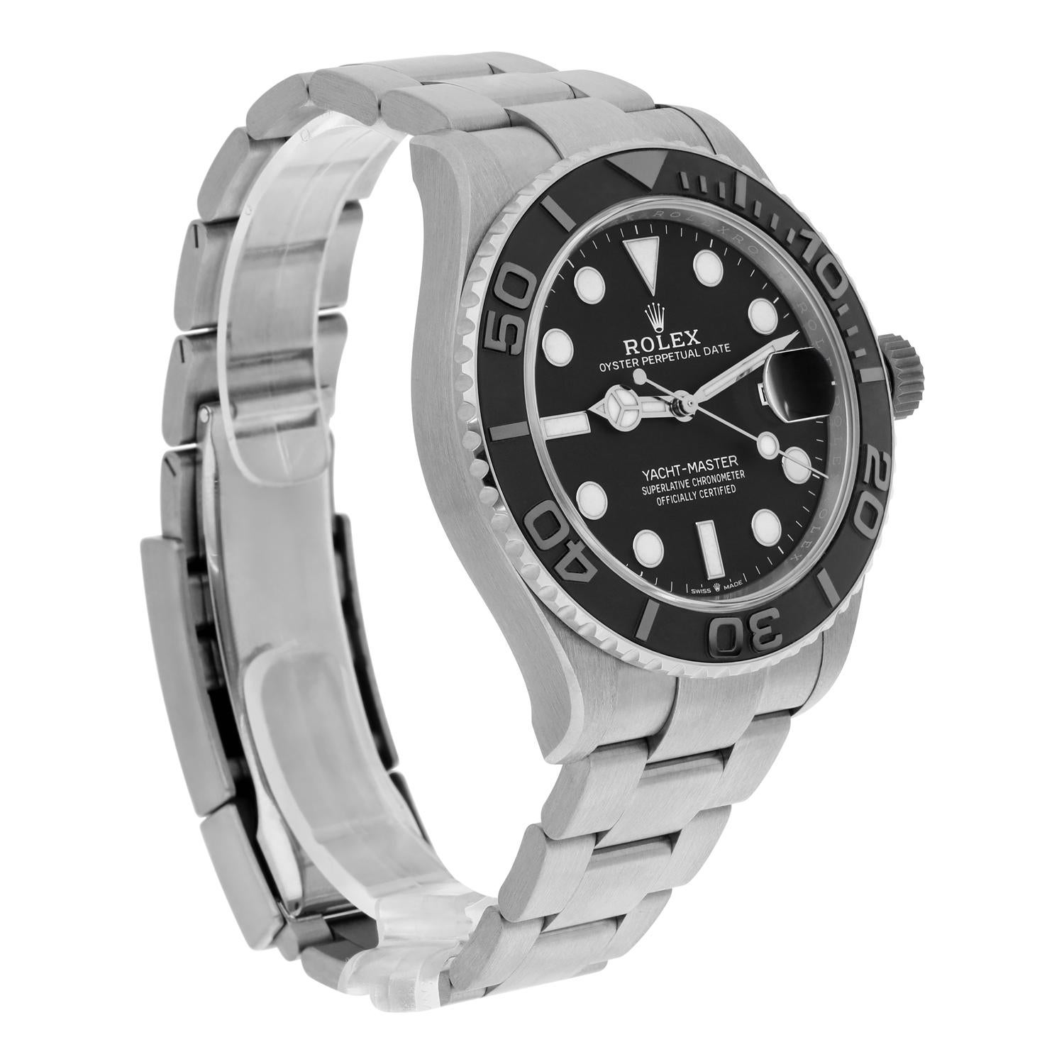 Modern Unworn Rolex Yacht-Master Titanium Black Ceramic 42mm 226627 Complete 2023 For Sale