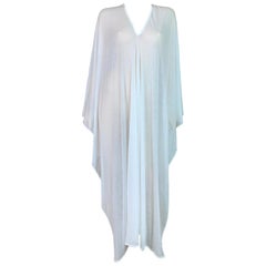 Unworn S/S 2010 Yves Saint Laurent Sheer Ivory Silk Kaftan Dress