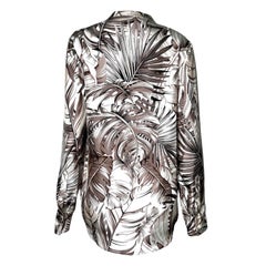 UNWORN Salvatore Ferragamo Jungle Tropical Print Silk Blouse Tunic 38