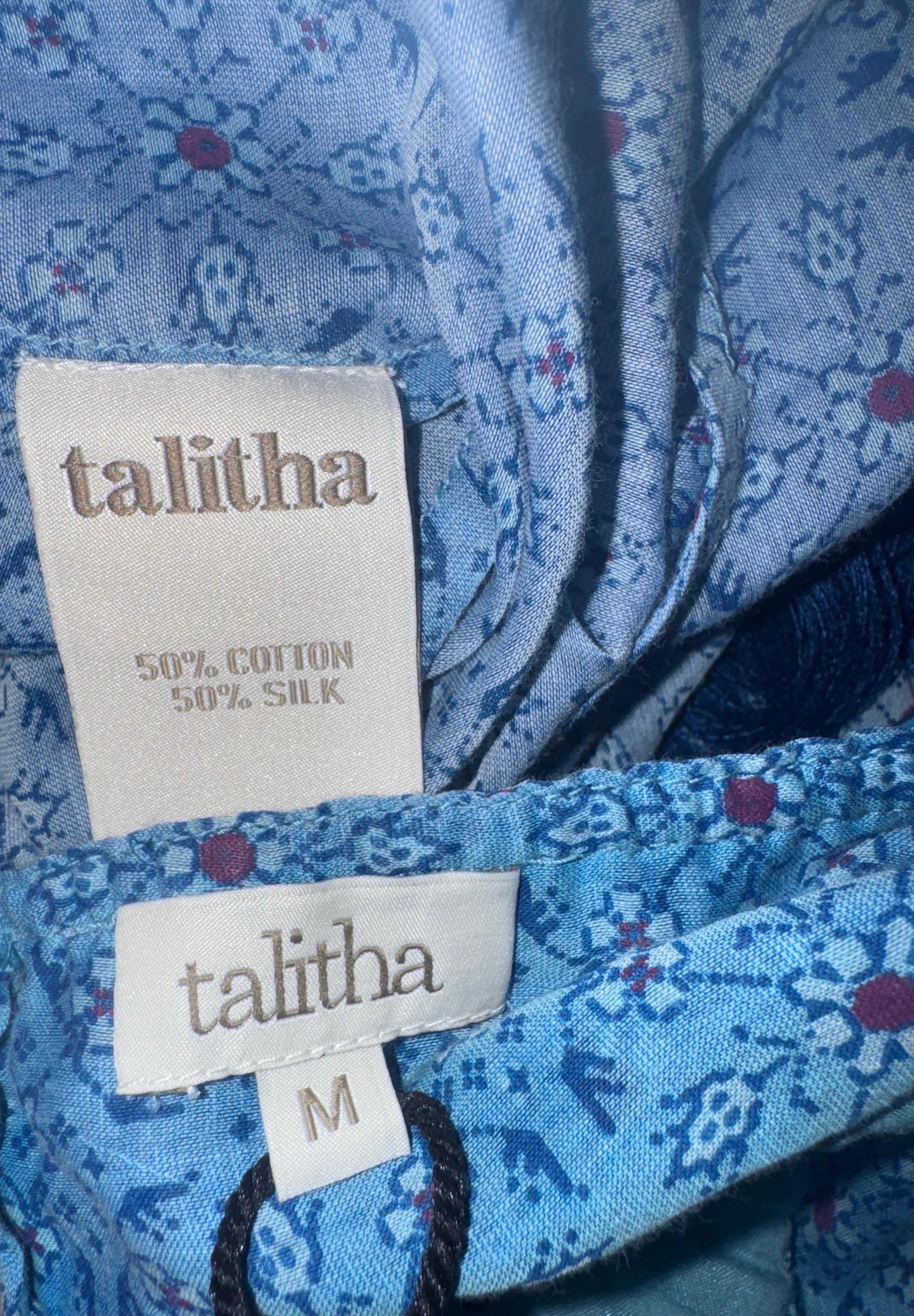 UNWORN Talitha Neckholder Tassel Maxi Dress Gown Cotton Silk M In Excellent Condition For Sale In Switzerland, CH