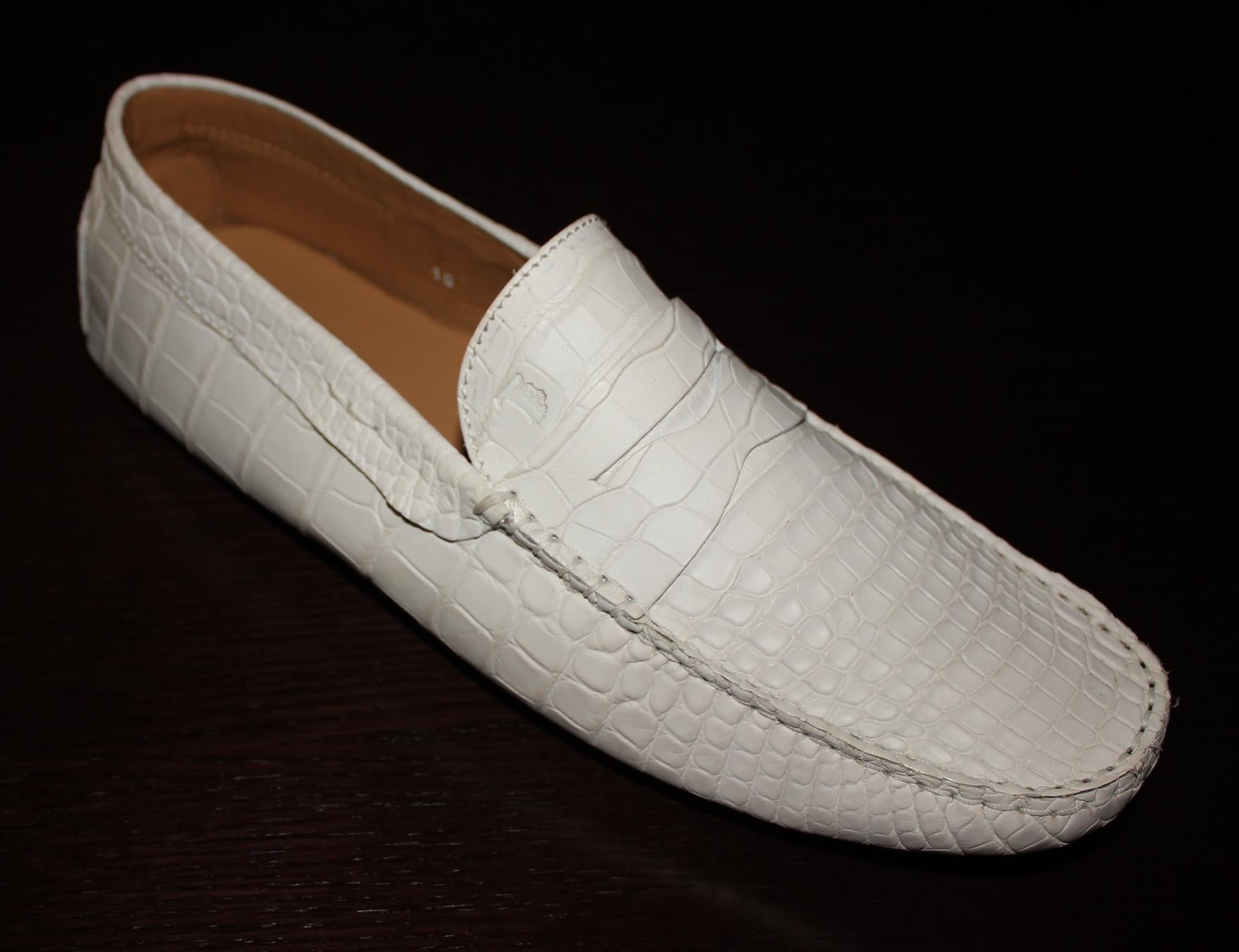 De los hombres Tod's Mocasines Gommino Mocasines Mate Piel de Cocodrilo Alligator 10 en venta